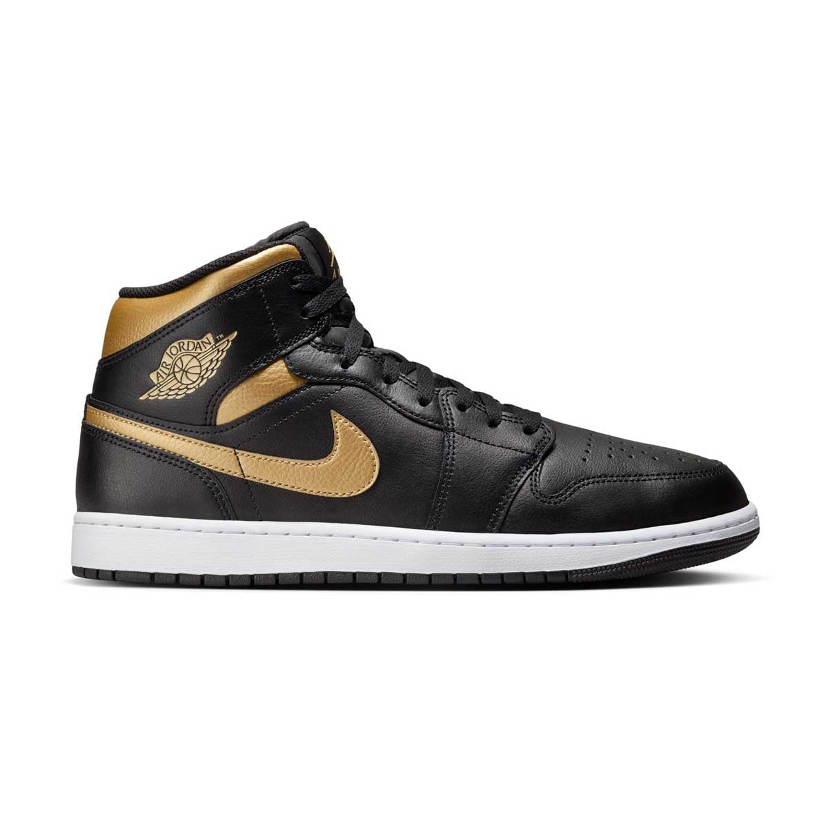 Air Jordan 1 Mid 'Black Metallic Gold' Basketball Shoes - Men's High-Top Sneakers for Streetwear & Casual Style | Perfect for Basketball, Gym & Everyday Fashion