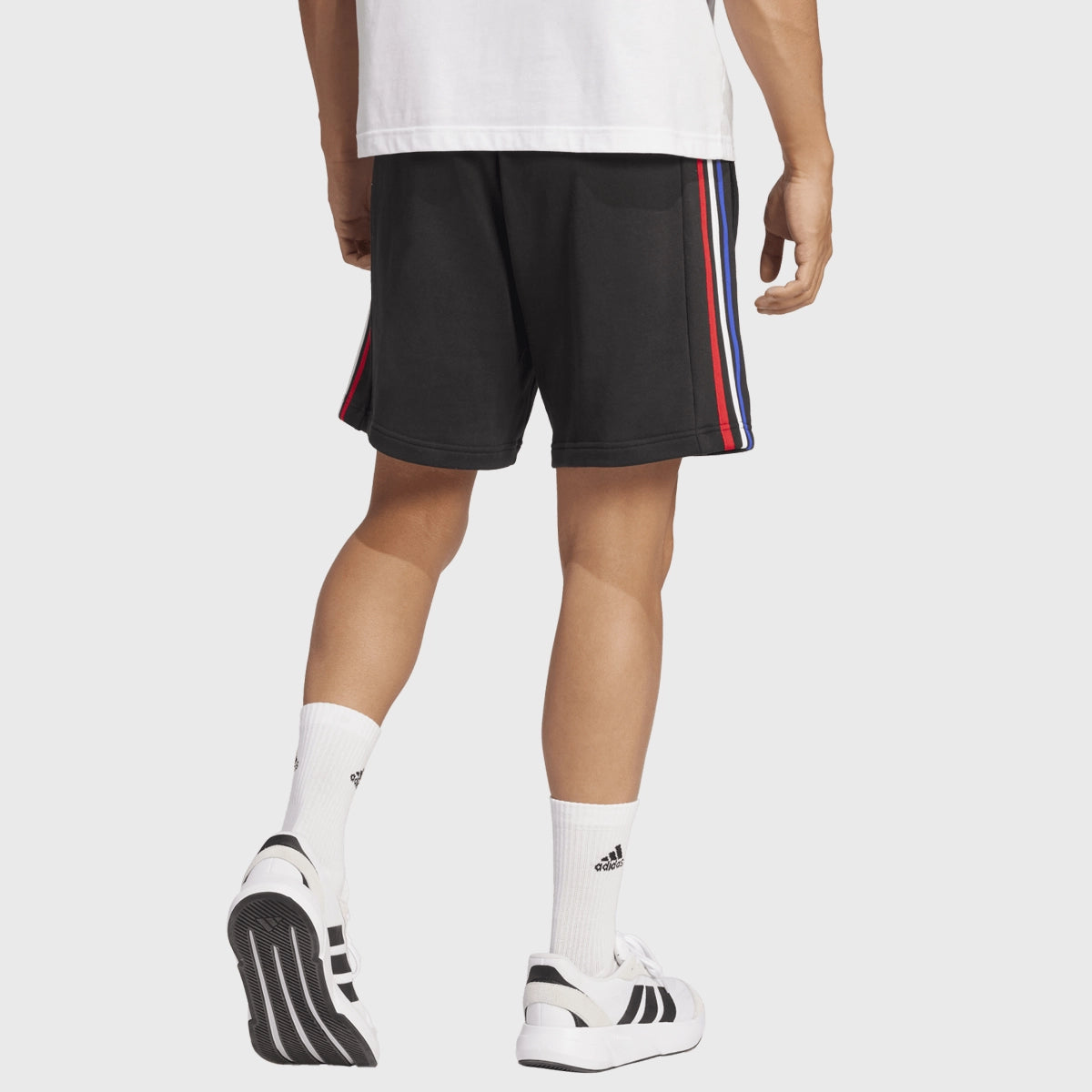 Adidas France Rugby 3 Stripe Shorts for Men - Black Athletic Training Shorts with Side Pockets | Perfect for Rugby, Gym Workouts & Casual Wear