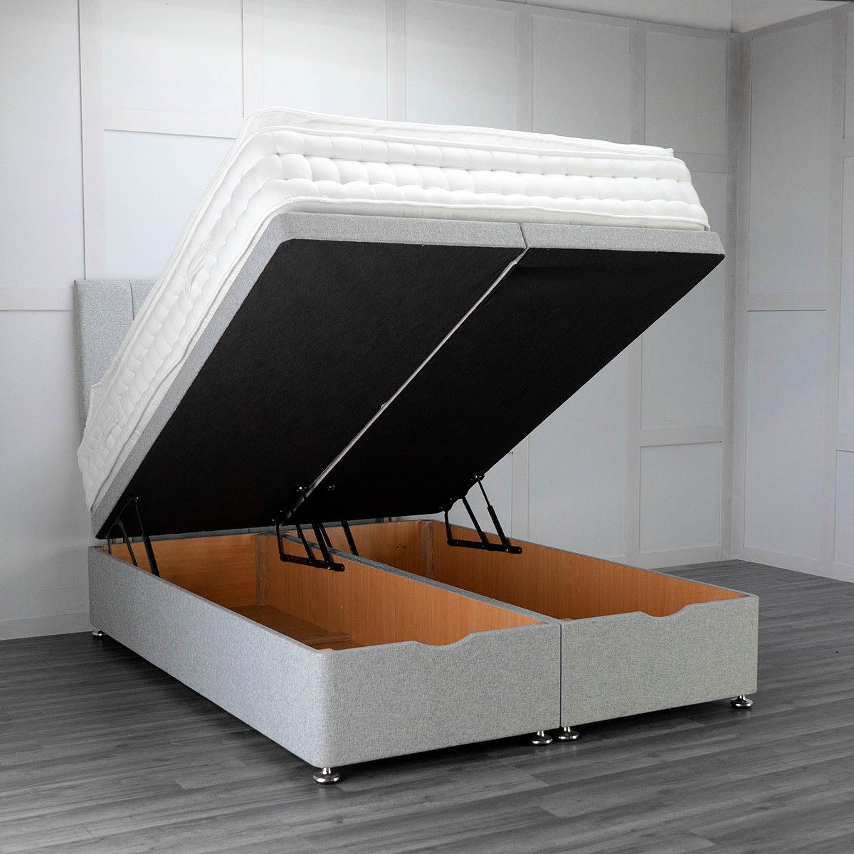 Front Opening Ottoman Bed Base with Storage - Space Saving Bed Frame for Small Rooms & Apartments | Perfect for Extra Storage & Guest Beds