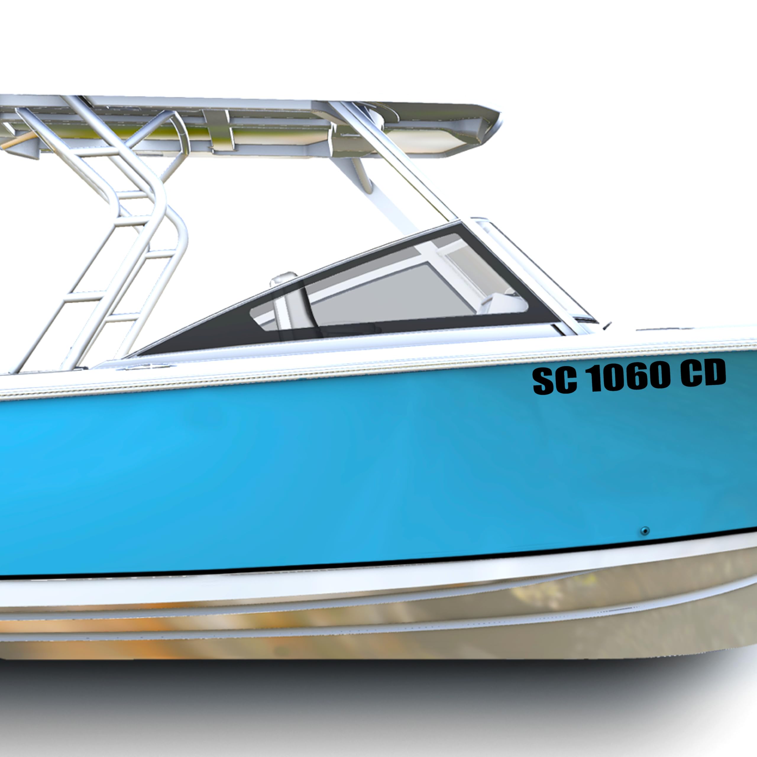 Custom Boat Registration Numbers & Letters - 1060 Graphics Marine Vinyl Sticker Decals (2 Sets) for Boats, Yachts & Watercraft - Durable Waterproof Decoration for Hull & Transom