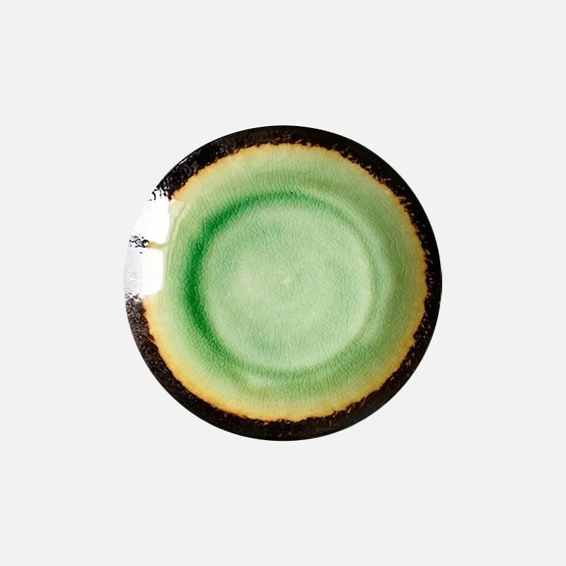 Premium Lava Glaze Ceramic Dinner Plate Set - Elegant & Durable Porcelain Plates for Everyday Dining, Restaurants, or Special Occasions