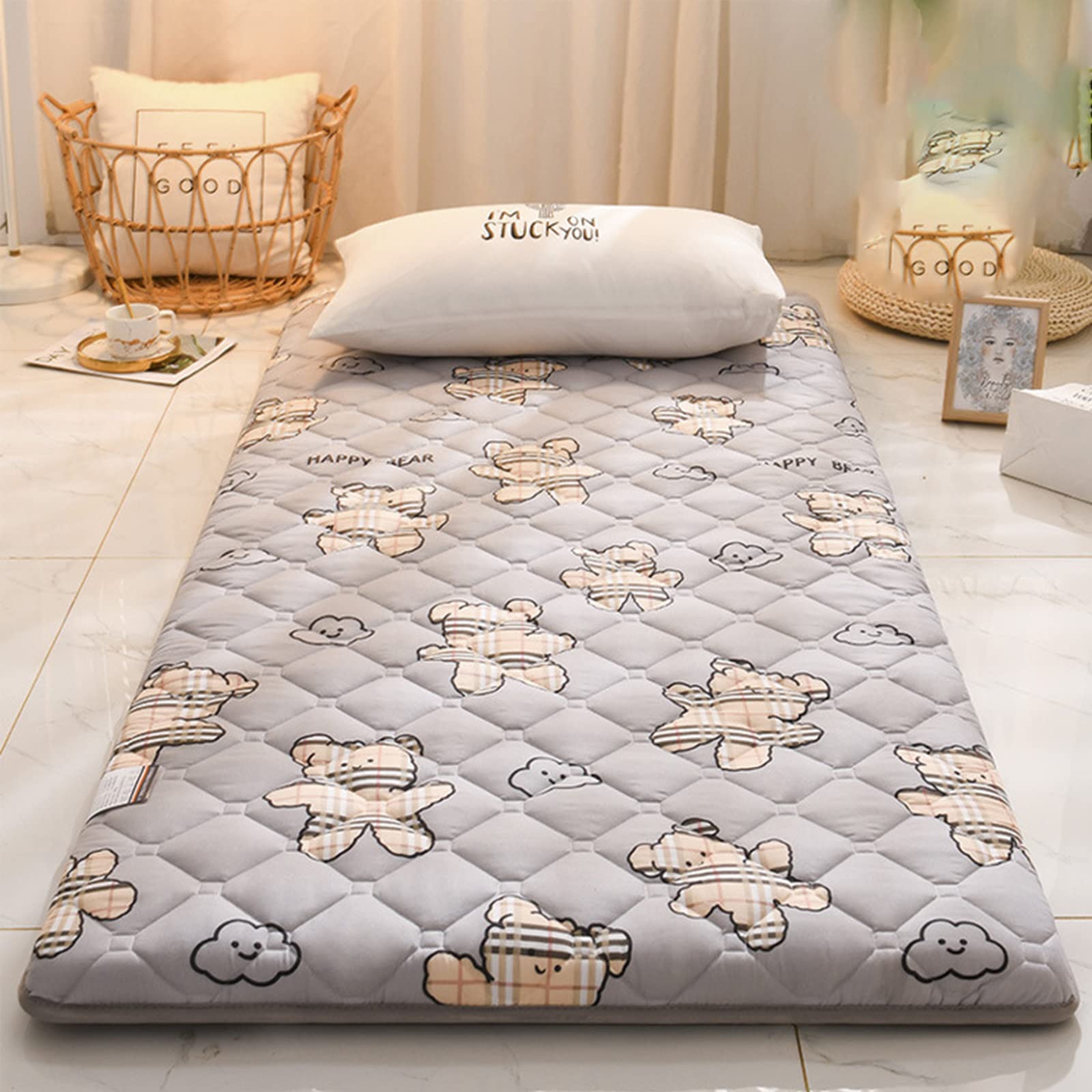 Foldable Roll Up Mattress for Dorm, Sofa Bed & Travel - 4 Season Sleeping Pad, Portable Futon for College, Camping & Guest Room