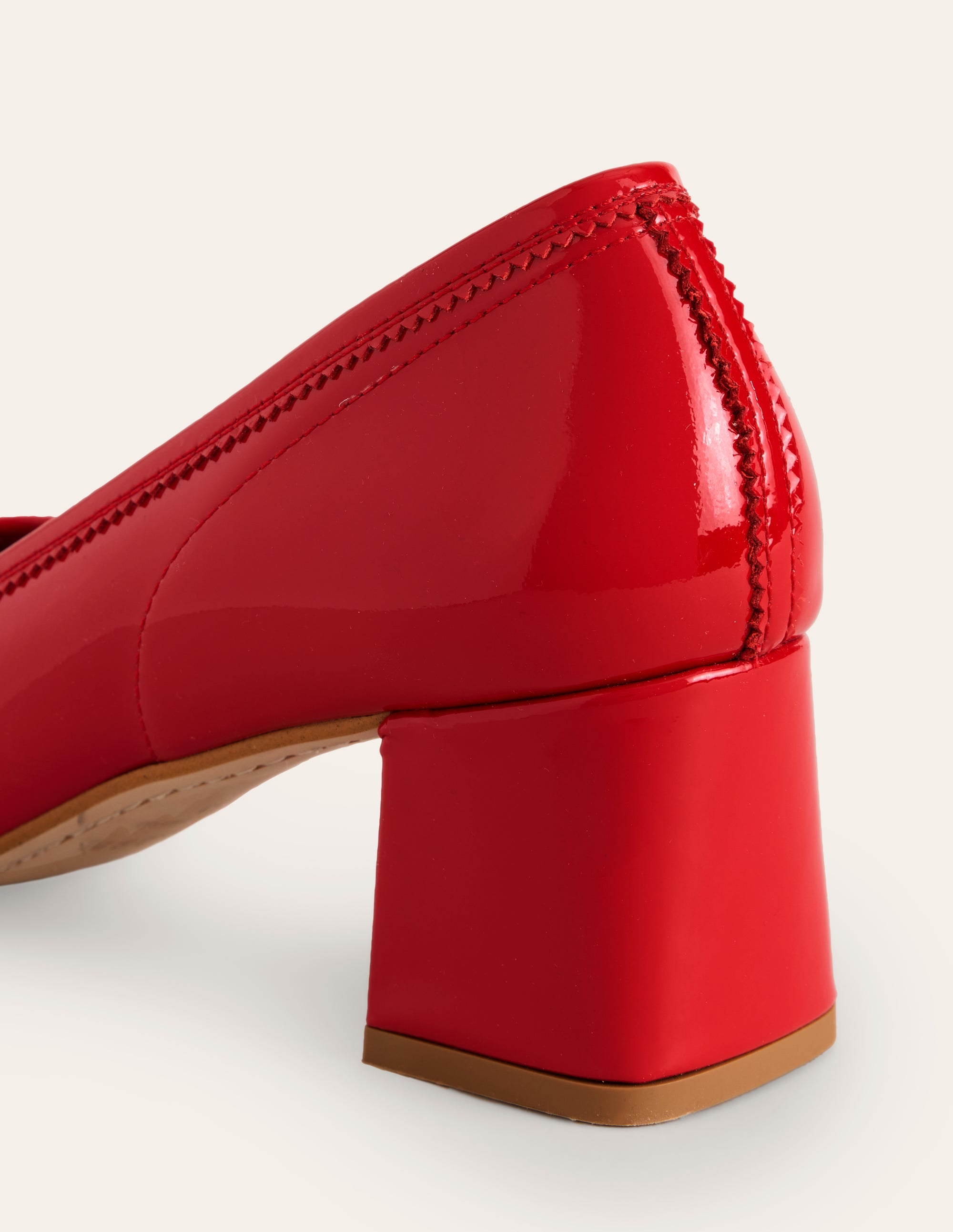 Red Leather Block Heel Ballet Flats for Women - Comfortable & Stylish Shoes for Work, Party & Daily Wear