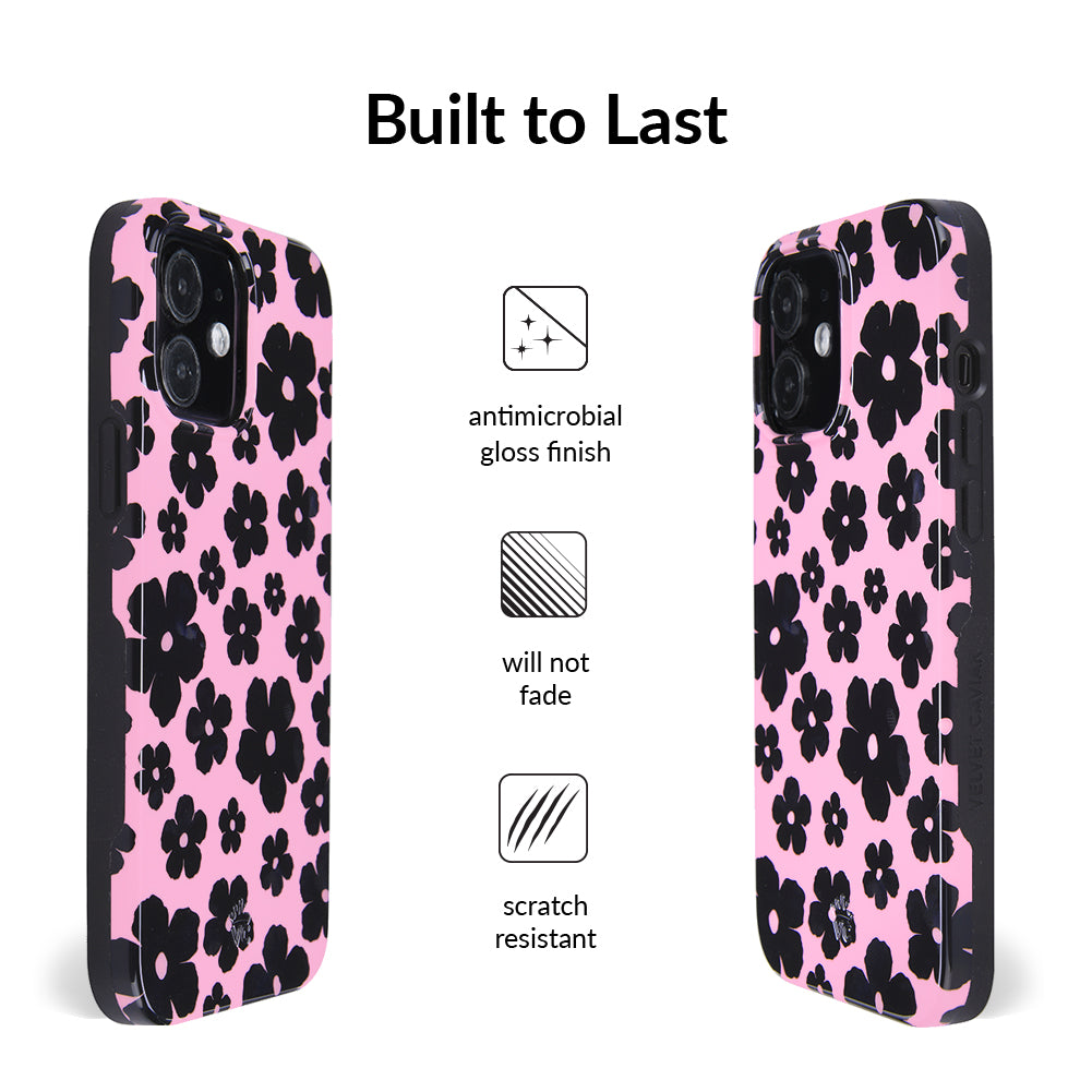 Pink Le Fleur iPhone Case - Cute Floral Design Protective Cover for iPhone 12/13/14/15 Pro Max - Perfect Gift for Women & Girls, Stylish & Durable for Daily Use & Travel