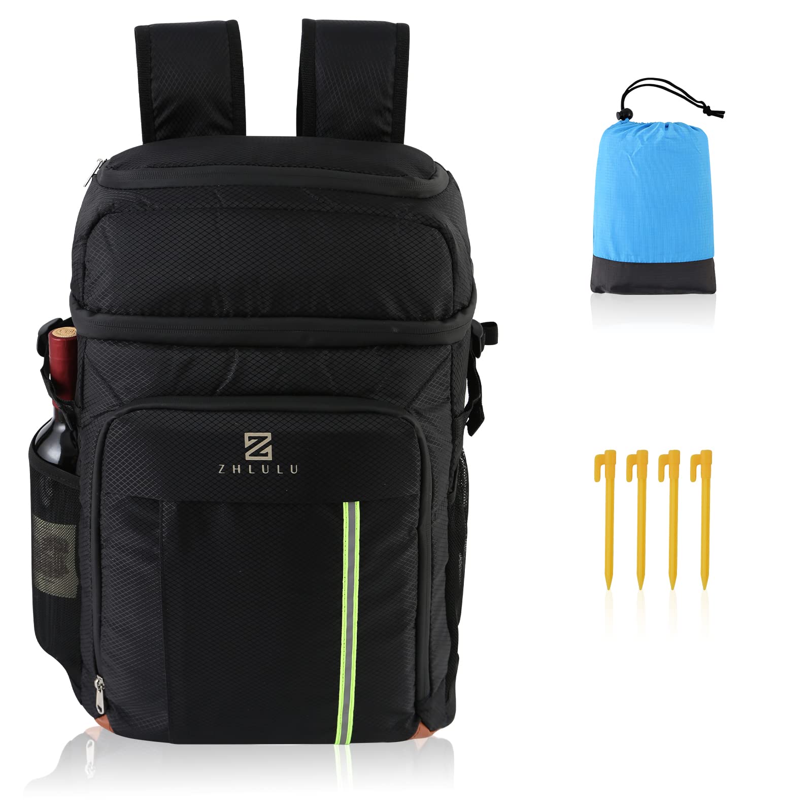 ZHLULU 40 Can Lightweight Waterproof Backpack Cooler for Men & Women - Large Insulated Leakproof Compartment, Multiple Functional Pockets - Perfect for Beach, Picnic, Camping, Hiking and Outdoor Adventures