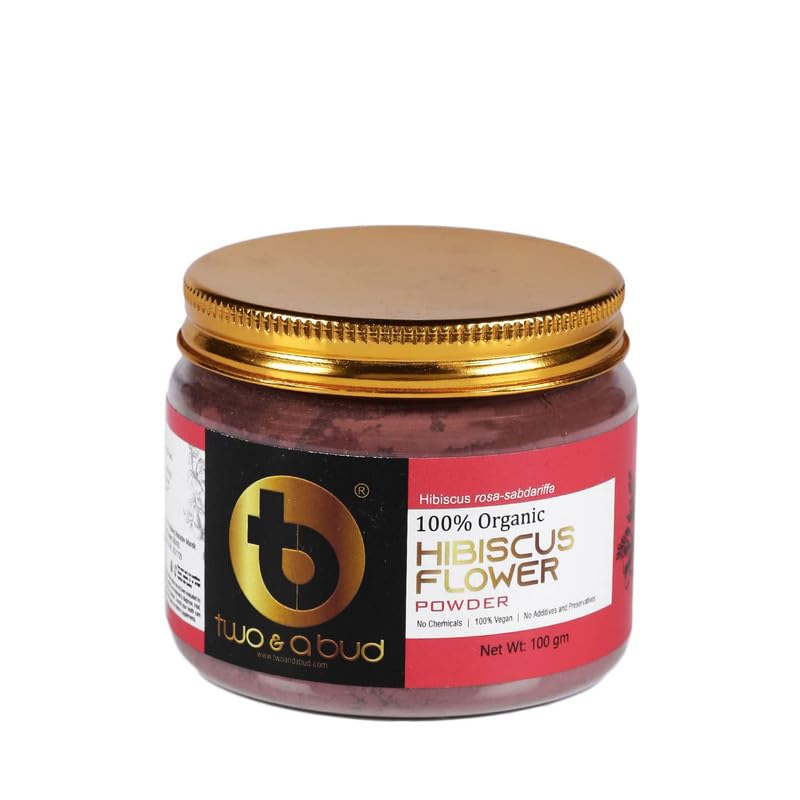 100% Organic Hibiscus Flower Powder for Skin & Hair Care - Pure & Natural Face Cleanser & Hair Treatment for Men & Women (100g) - Perfect for DIY Beauty Masks, Scrubs & Natural Hair Growth Solutions