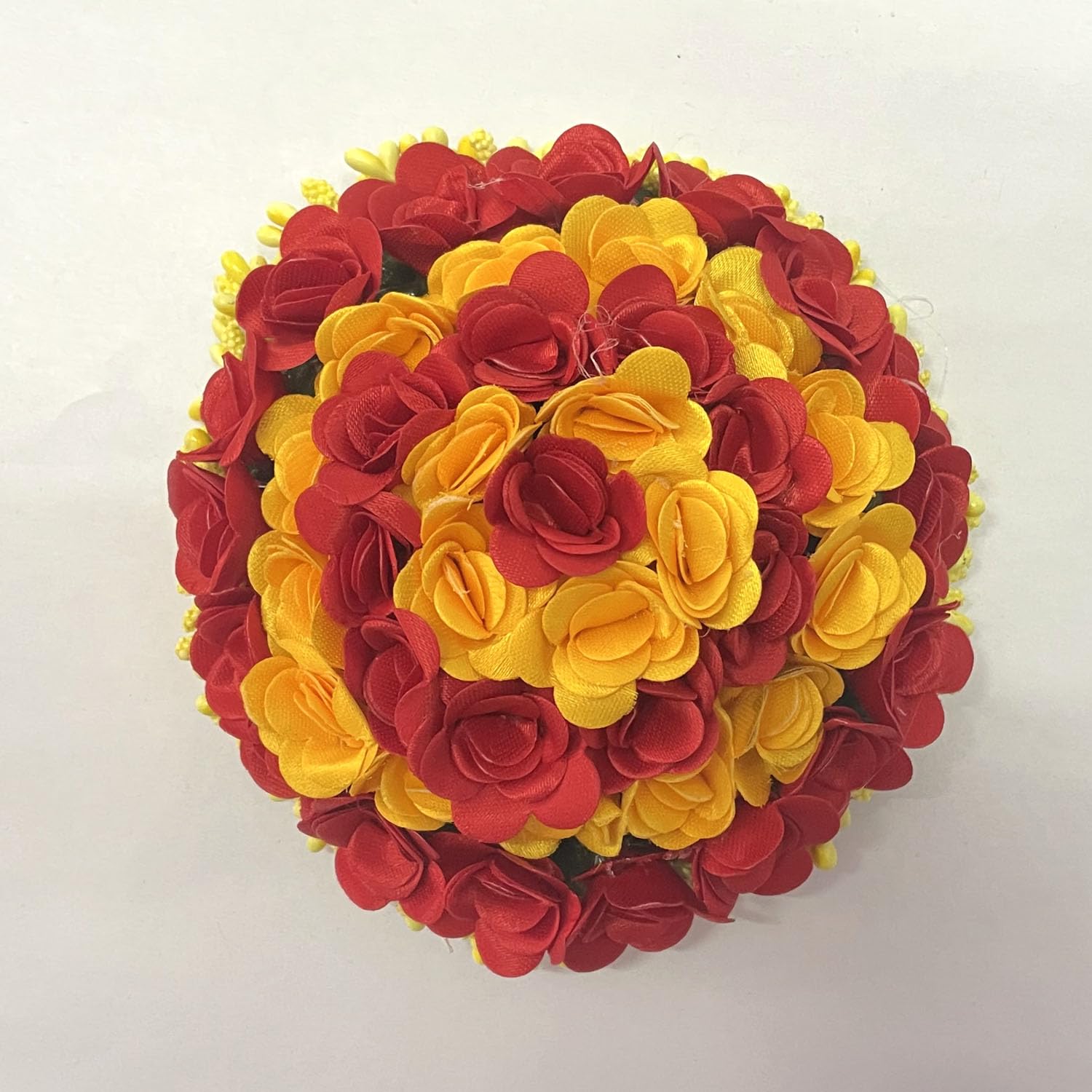 Maahal Bridal Bun Juda Maker Flower Gajra Hair Accessories for Women & Girls - Yellow (Pack of 1) | Wedding Hairstyles, Indian Bridal Jewelry, Party Hair Decorations