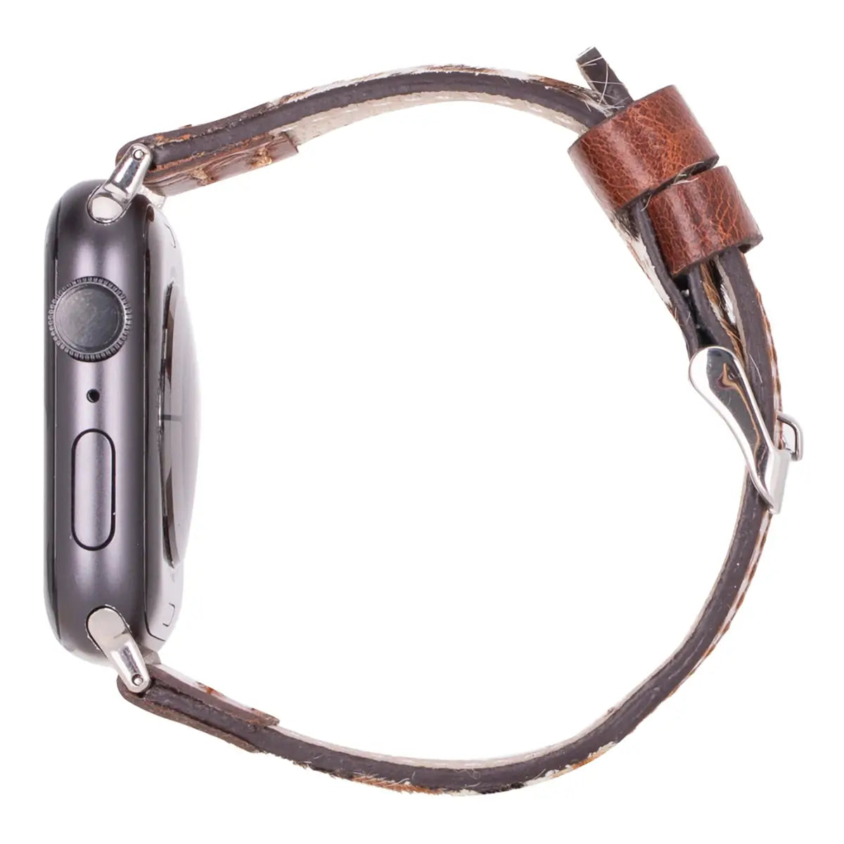 Brown Leopard Print Genuine Leather Sport Band for Apple Watch - Stylish & Durable Replacement Strap for Workouts, Running & Everyday Wear