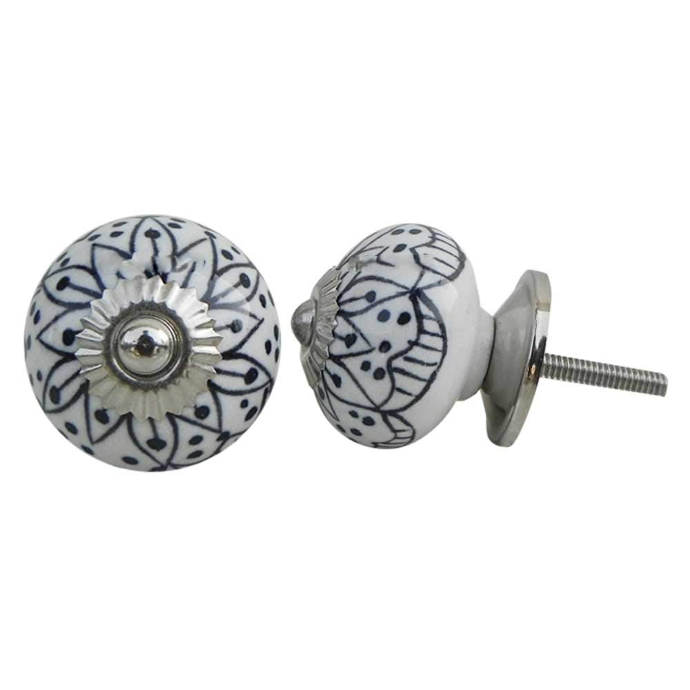 12 Pack Black Ceramic Flower Drawer Knobs - Elegant Kitchen Cabinet & Dresser Pulls for Home Decor - Perfect for Bedroom, Bathroom, and Office Furniture Upgrade