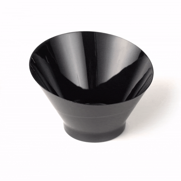 5 oz Round Black Plastic Small Incline Bowl - 3.75