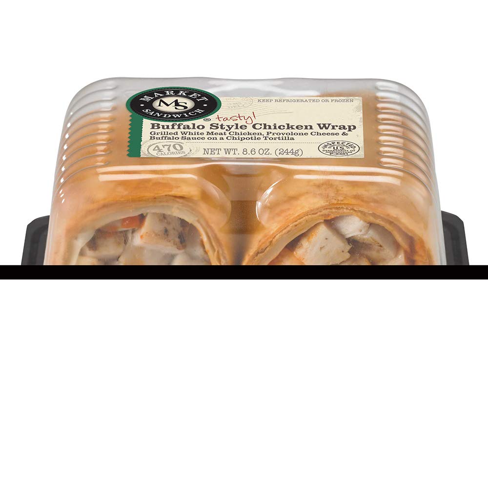 Deli Express Market Buffalo Style Chicken Wrap, 8.6 oz (Pack of 8) | Spicy Buffalo Chicken Wrap | Ready-to-Eat Lunch & Snack | Perfect for Office, School & On-the-Go Meals