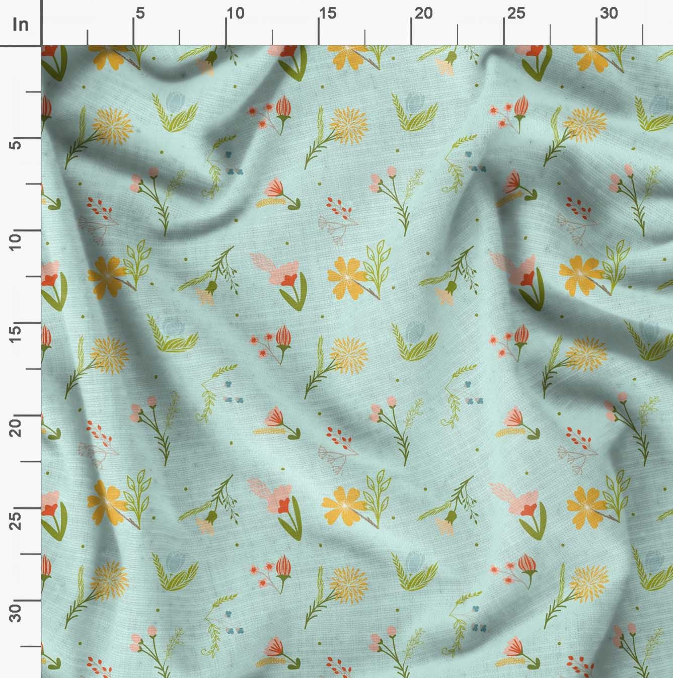Soimoi Moss Green Georgette Fabric by The Yard - 42 Inch Wide - Artistic Leaf & Floral Printed Fabric for Dresses, Scarves & DIY Fashion Projects - Elegant & Trendy Fabric for Sewing, Quilting & Home Decor