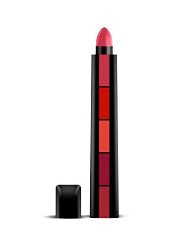Lenon Beauty Black Mascara & 5-Step Red Lipstick Set (Pack of 2) - Perfect for Everyday Makeup and Special Occasions
