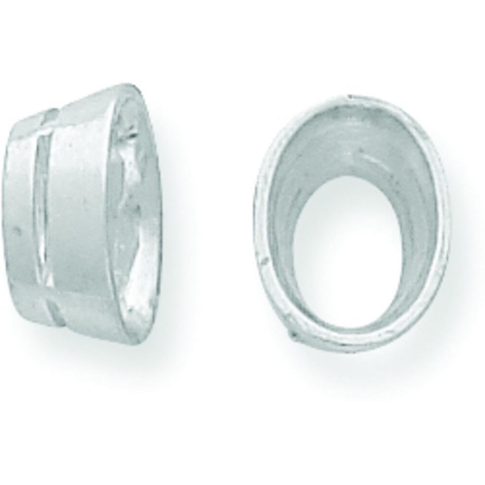 14K White Gold Oval Tapered Bezel Setting 4.5x3mm for Jewelry Making - Perfect for Rings, Pendants & DIY Craft Projects