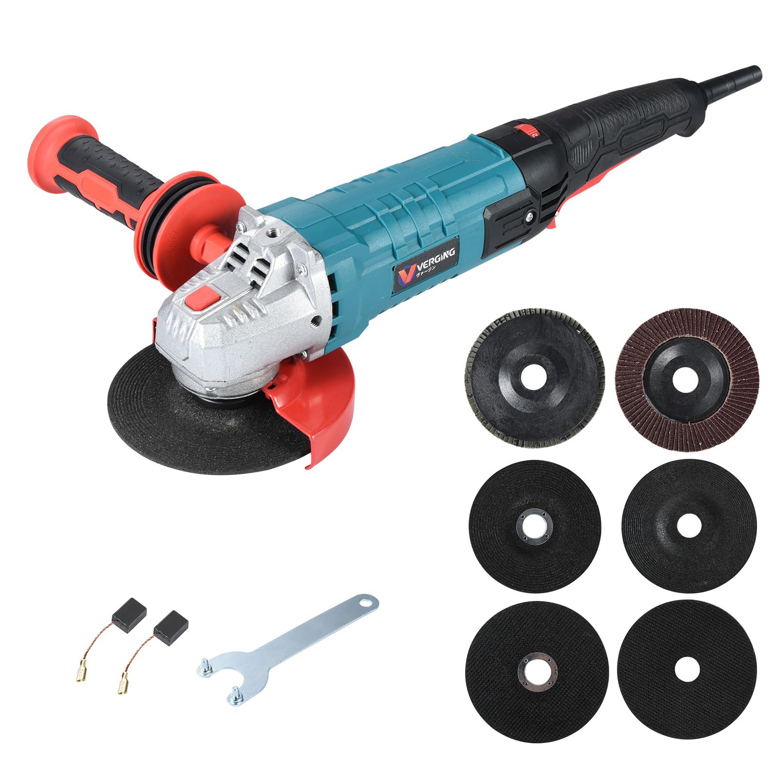 4 1/2-Inch 12-Amp Angle Grinder - 1400W High Power Grinding Tool with Polishing & Buffing Capabilities - Non-Slip & Shockproof Handle for Metal, Wood & Concrete Work - Perfect for DIY Projects & Professional Use