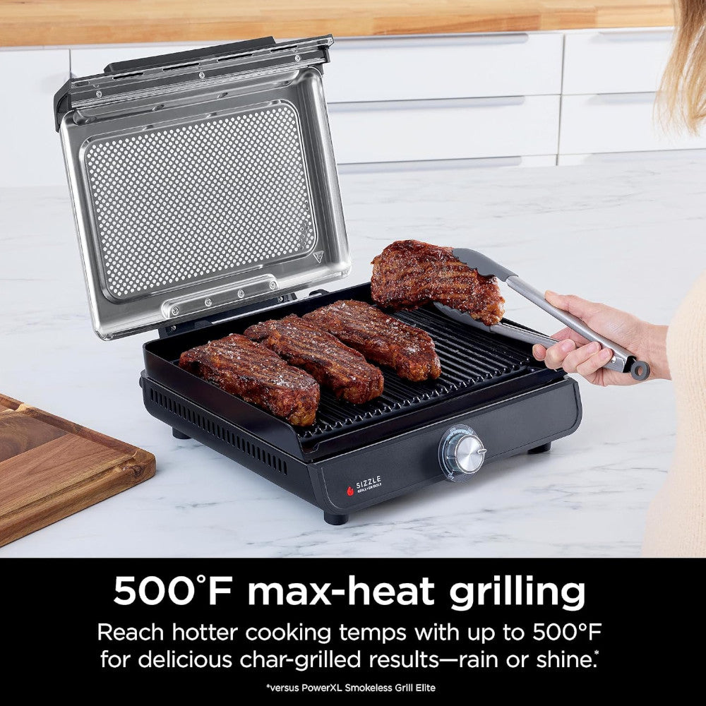 Ninja GR101CCO Electric Griddle & Indoor Grill - Certified Refurbished with Home Essentials Warranty | Perfect for Small Kitchens, Apartments & Healthy Cooking