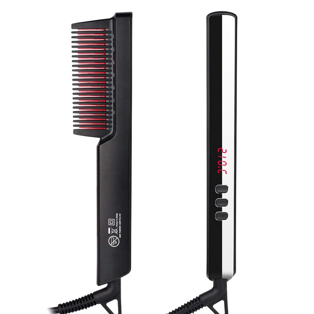 Professional Hair Straightening Comb for Women & Men - Multifunctional Styling Comb with 40ml Hair Care Essential Oil - Perfect for Salon, Home Use & Travel