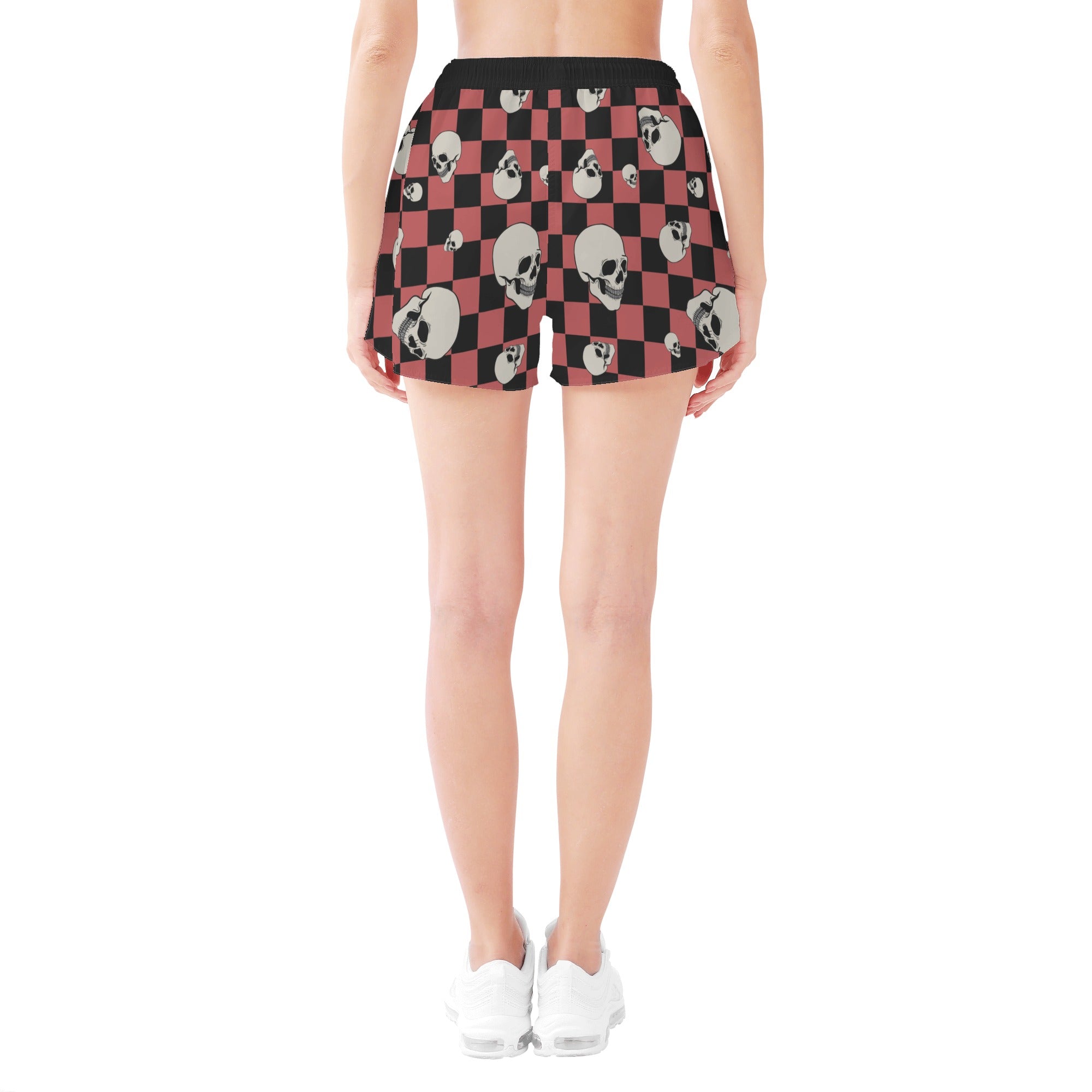 Stylish Checkers and Skulls Print Casual Shorts for Men - Perfect for Summer Outings, Beach Trips, and Relaxing Weekends