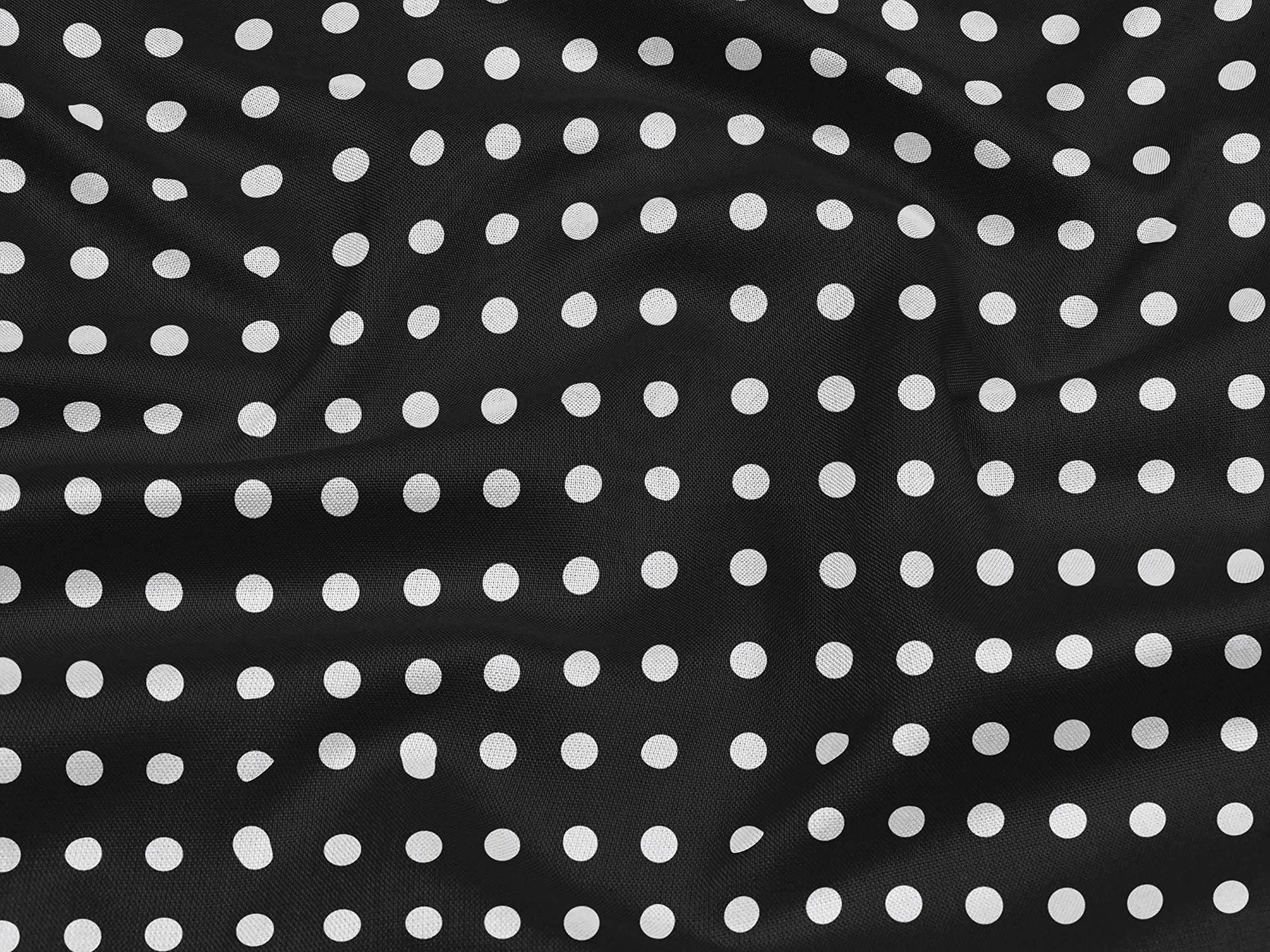 oneOone Rayon Black Polka Dot Fabric by The Yard - 56 Inch Wide Printed Sewing Material for DIY Clothing, Dresses & Home Decor Projects