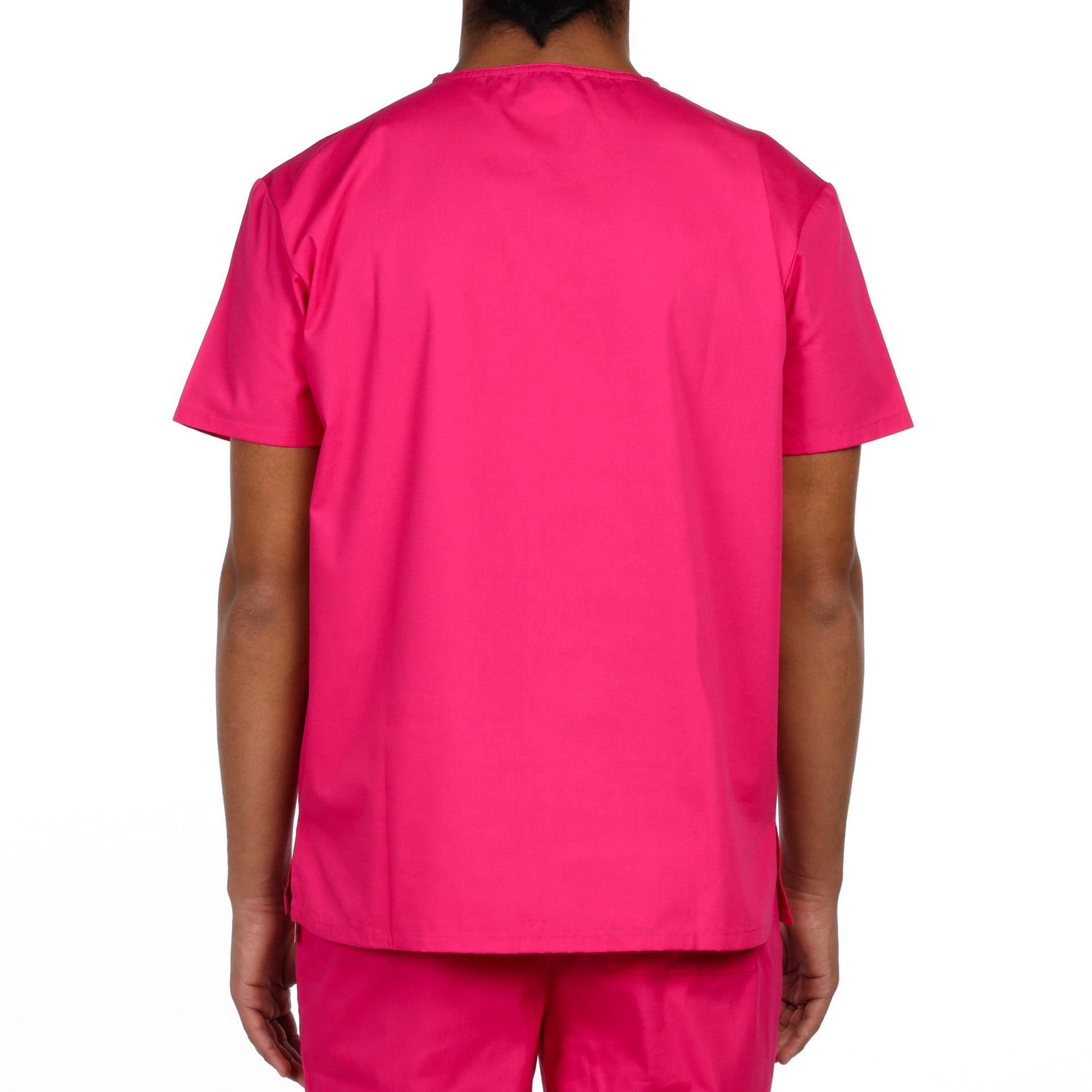 Dickies Unisex V-Neck One Pocket Scrub Top - Hot Pink | Comfortable Medical Uniform for Nurses & Healthcare Professionals | Perfect for Hospitals, Clinics & Healthcare Work