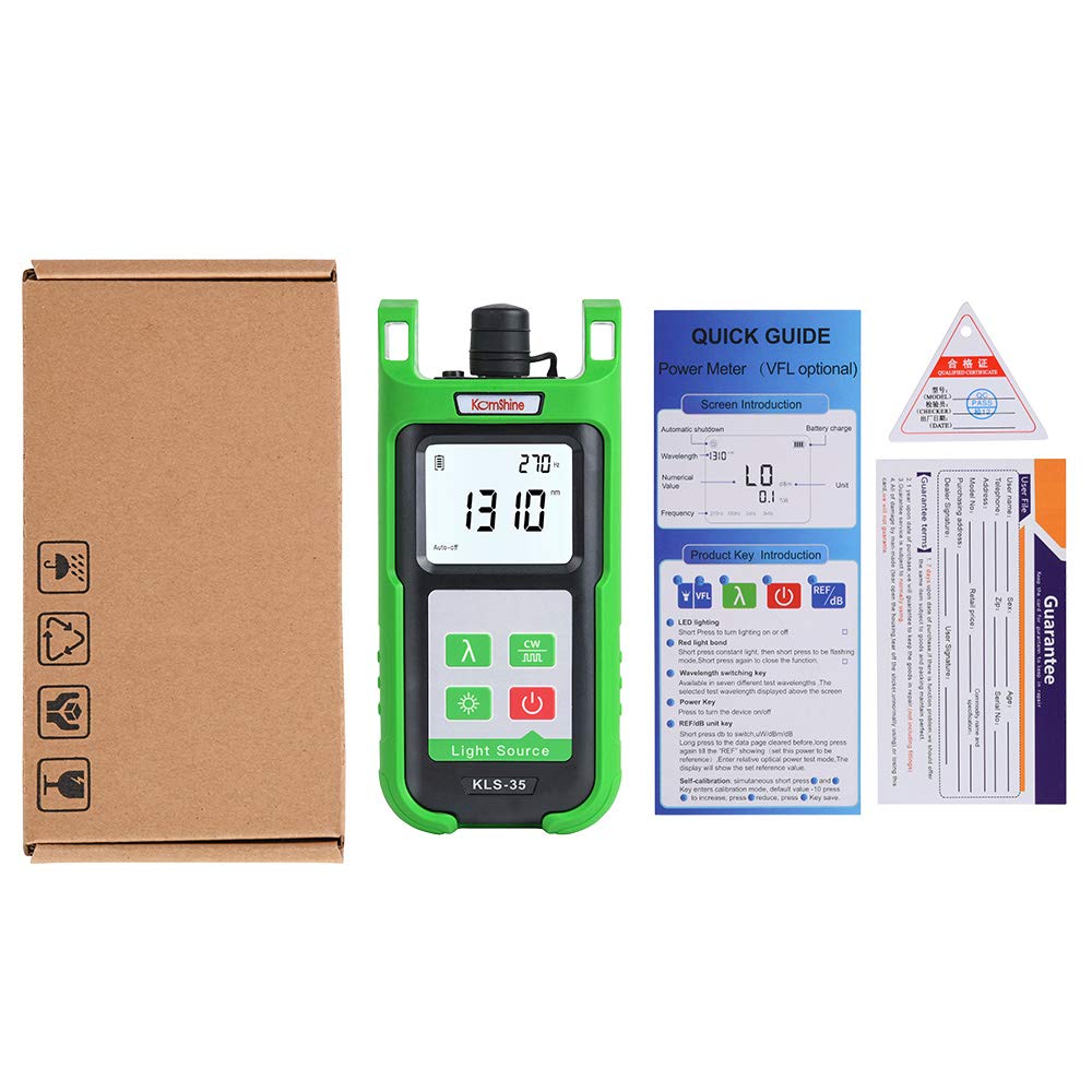 KOMSHINE KLS-35 Multimode Fiber Optic Light Source Tester - 850/1300nm Wavelength for FTTH Network Testing | Perfect for Telecom Engineers & Data Center Installations