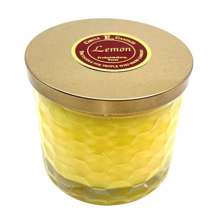 Circle E Candles - Lemon Scented Medium Jar Candle (17oz, 2 Wicks) for Home Fragrance, Relaxation & Aromatherapy | Perfect for Living Room, Bedroom & Bathroom Decor