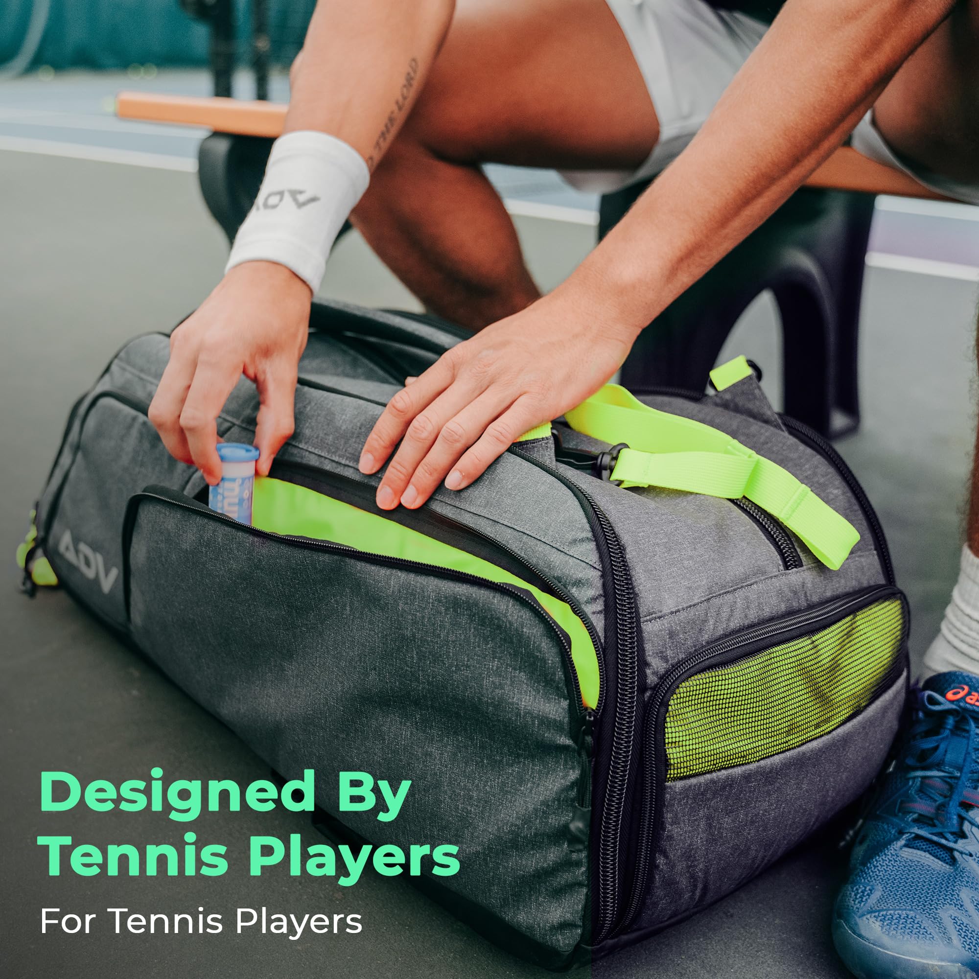 **ADV Pro Tennis Bag V3 - Premium Tennis Racquet Backpack with Cooler, Sweat & Shoe Compartment | Organized Storage for Tennis Gear | Perfect for Men & Women | Ideal for Tournaments, Practice & Travel**