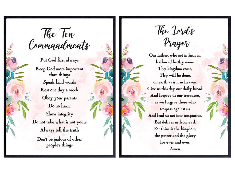Religious Wall Art - Bible Verse Decor for Girls Room & Gifts