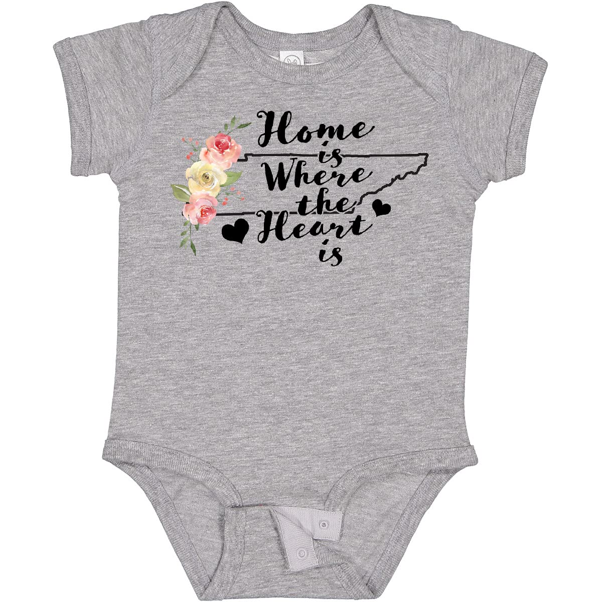 Inktastic Tennessee Home Is Where the Heart Is Watercolor Baby Bodysuit - Soft Cotton Onesie for Newborns & Infants - Perfect for Family Photos, Holidays & Everyday Wear