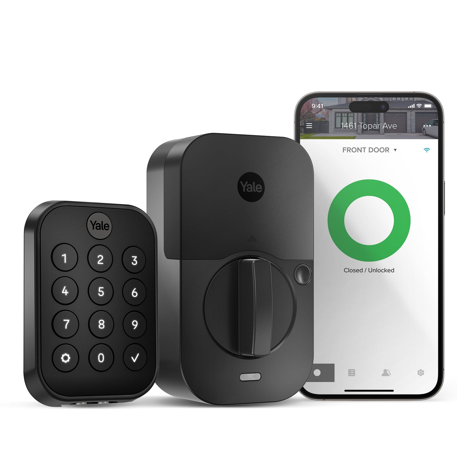 Yale YRD430-WF1-BSP Smart Keyless Entry Deadbolt Lock - WiFi Connected Touch Keypad, Black - Secure Keyless Door Lock for Homes & Apartments - Perfect for Smart Home Security & Remote Access Control