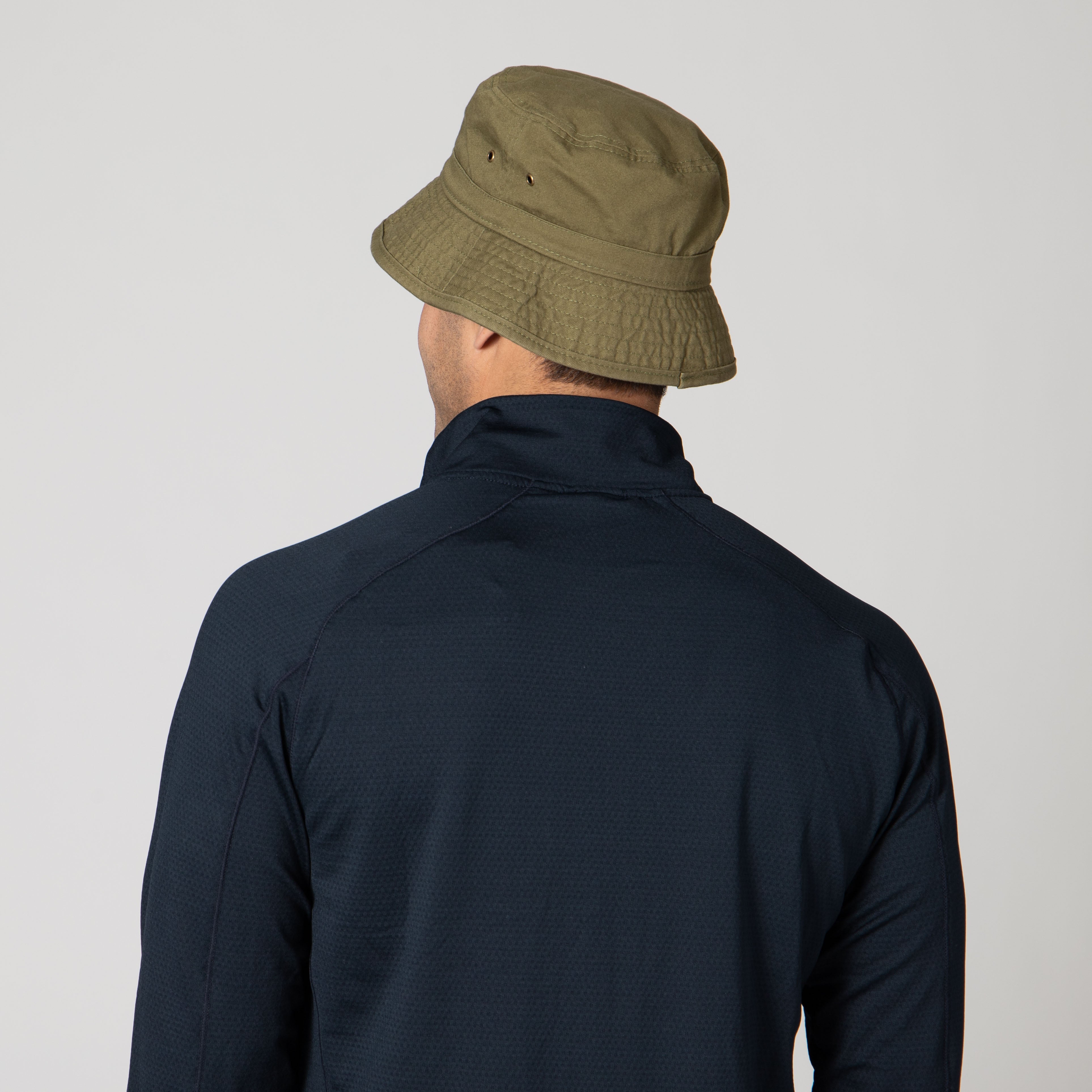 Men's Washed Cotton Bucket Hat with Side Grommets - Breathable Sun Protection for Outdoor Activities, Hiking, and Beach Vacations