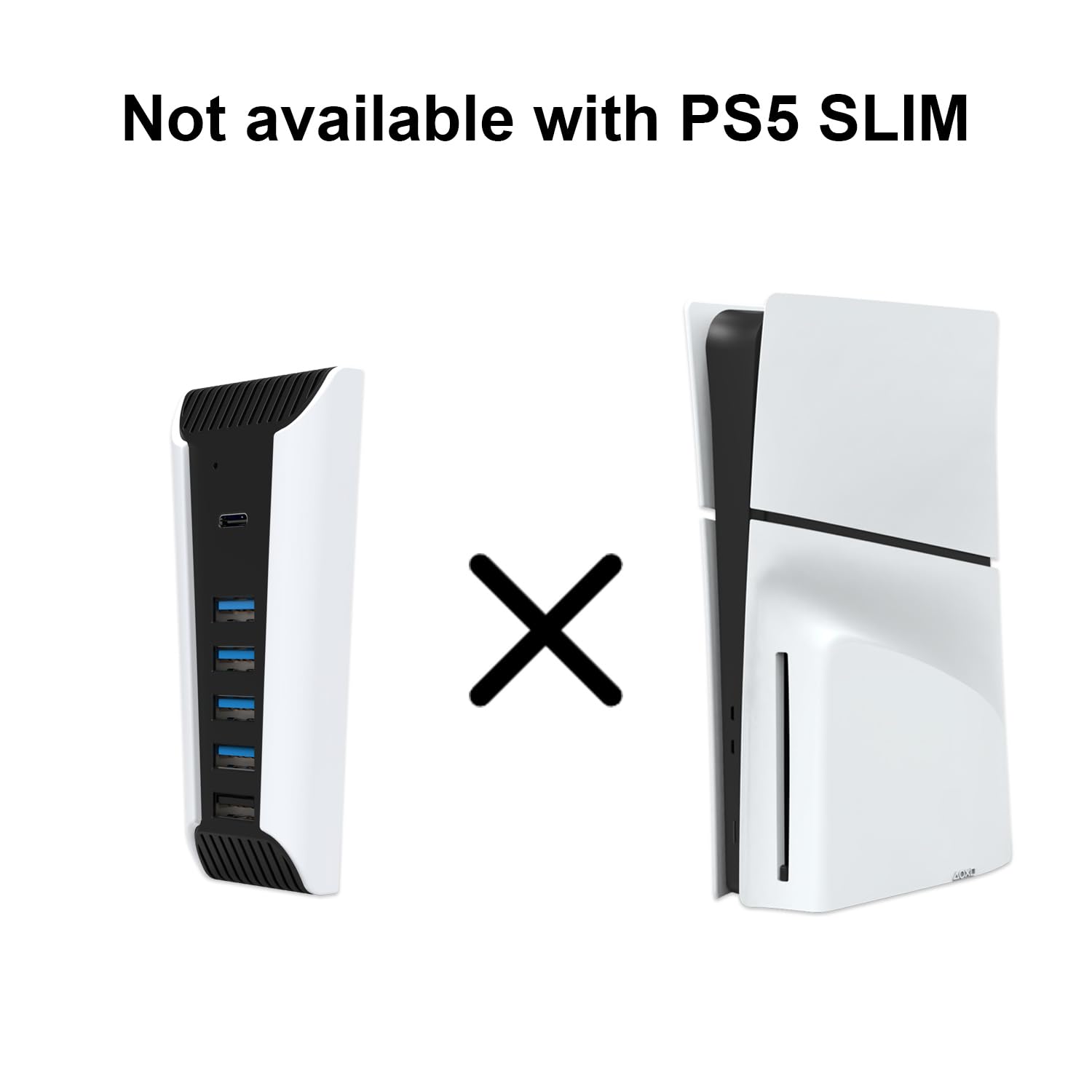 5-in-1 USB Hub for PS5 Console | High-Speed USB 3.0 Port Expander with 4 USB Ports & 1 USB-C Port | Perfect for Gaming Accessories, Controllers & External Storage | Compatible with PlayStation 5