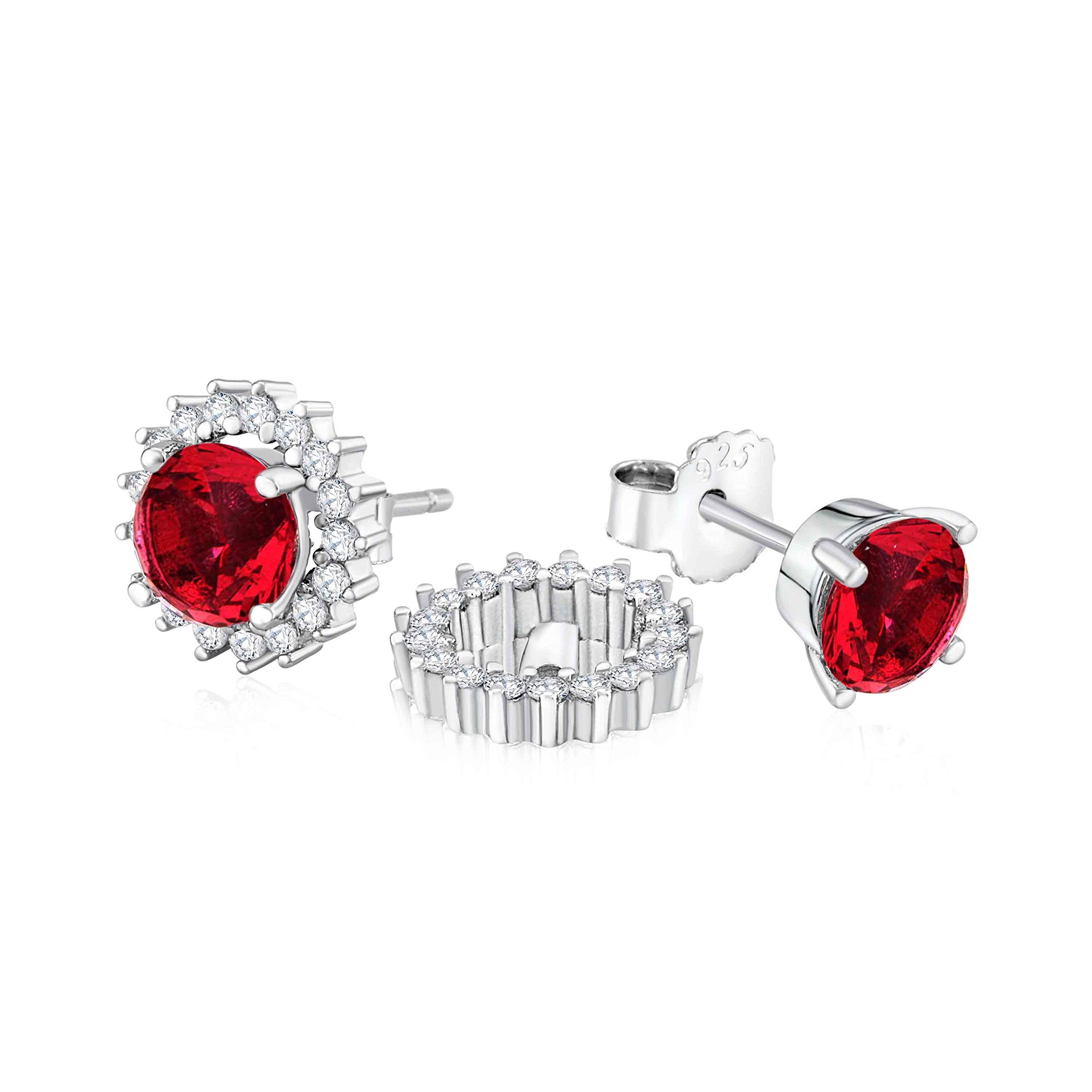 925 Sterling Silver Halo Stud Earrings with Removable Jacket - Hypoallergenic Cubic Zirconia Post Earrings for Women | Perfect for Weddings, Parties & Everyday Wear