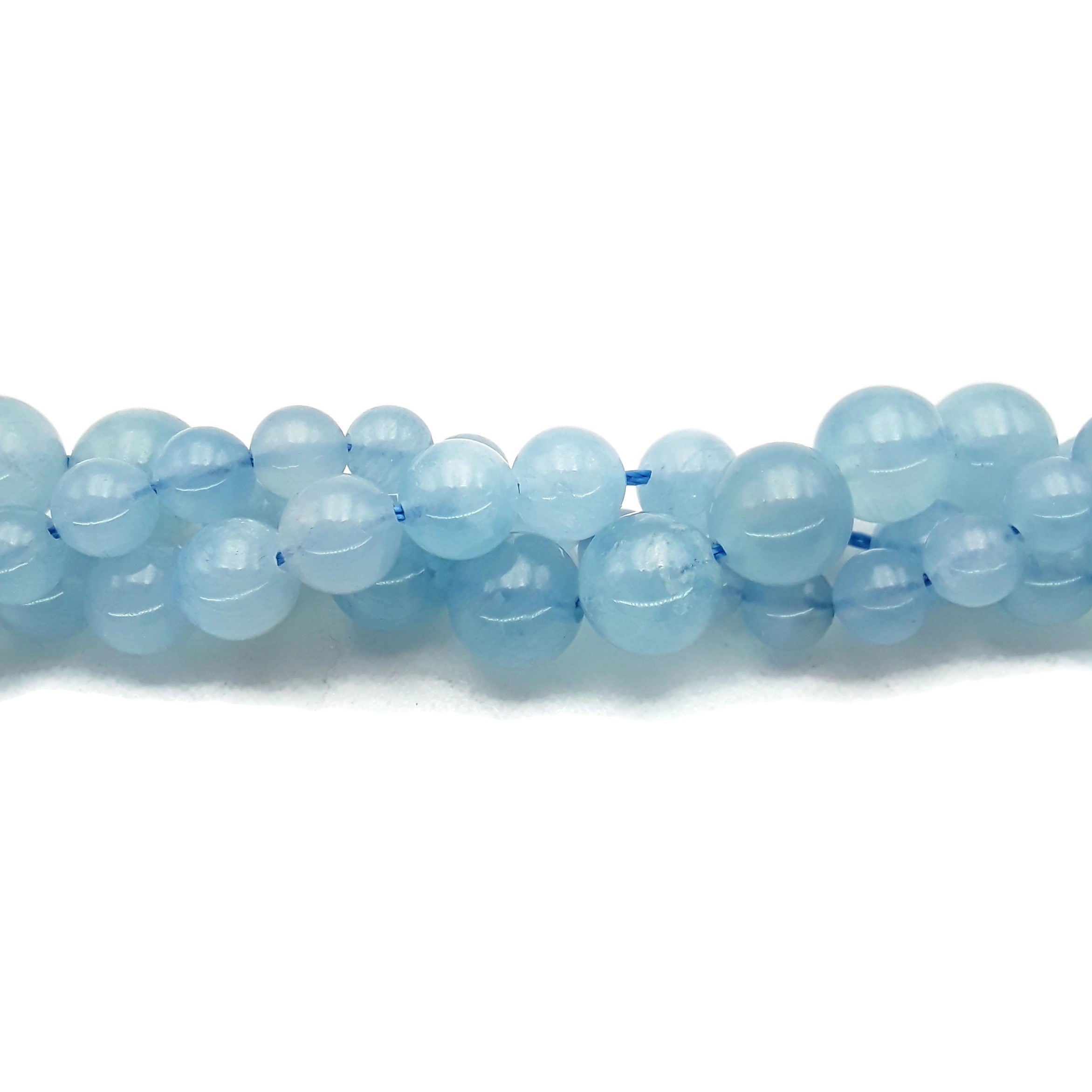Premium Translucent Aquamarine Smooth Round Beads - 7mm, 8mm, 12mm, 15.5mm Strands for Jewelry Making, DIY Crafts, and Beading Projects - Perfect for Necklaces, Bracelets, and Earrings