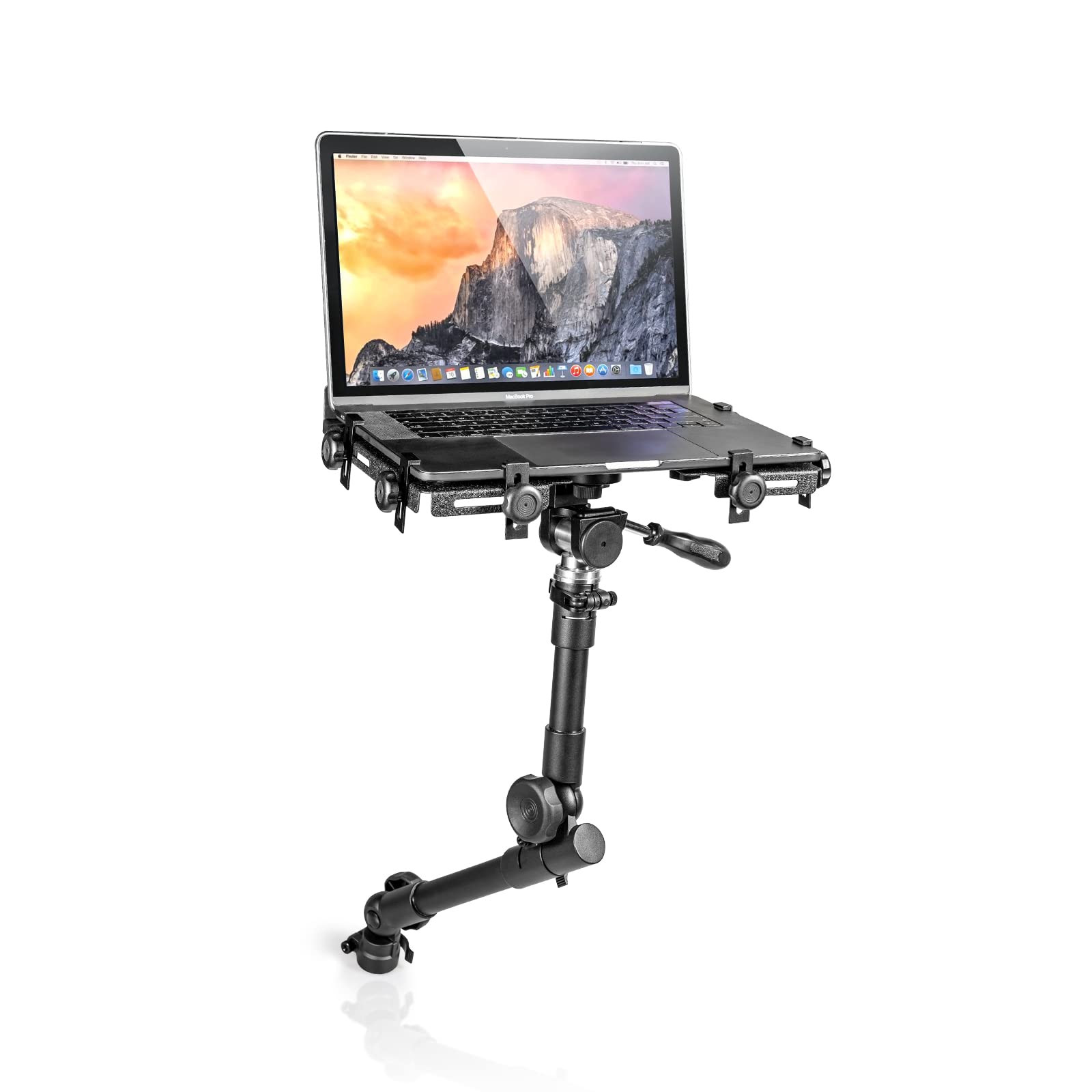 AA-Products T-100AT Aluminum Universal Laptop Mount Holder for Trucks, Vans, Cars & SUVs - Secure In-Vehicle Computer Stand for Work or Travel