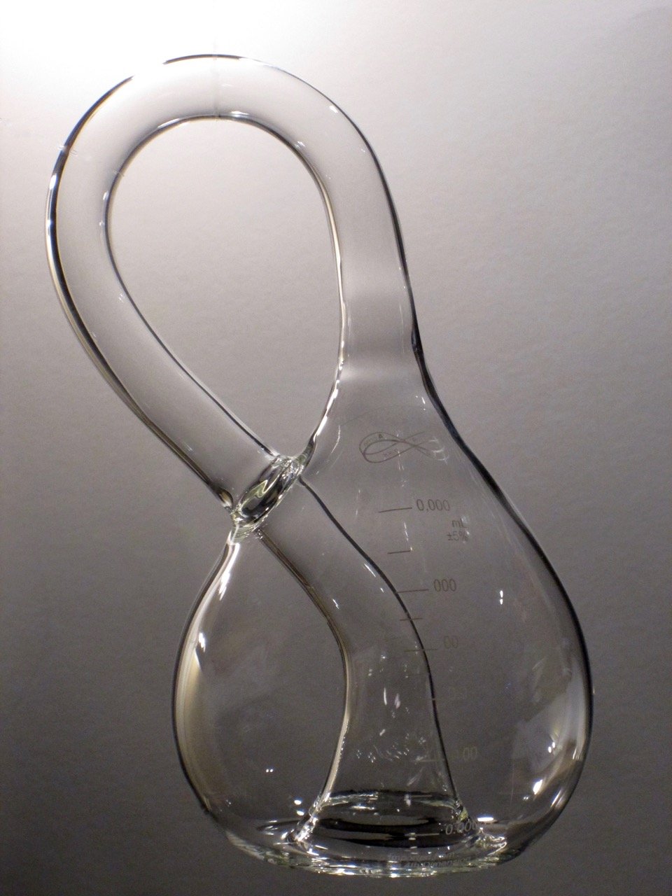Handmade Glass Klein Bottle - Unique Mathematical Art & Science Gift for Collectors & Decor - Perfect for Home Office, Classroom & STEM Enthusiasts
