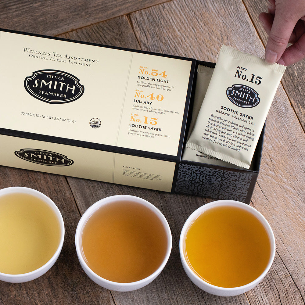 Organic Wellness Tea Assortment - Herbal Tea Gift Set with Chamomile, Peppermint & Ginger - Relaxation & Digestive Support - Perfect for Stress Relief, Evening Relaxation & Self-Care Moments