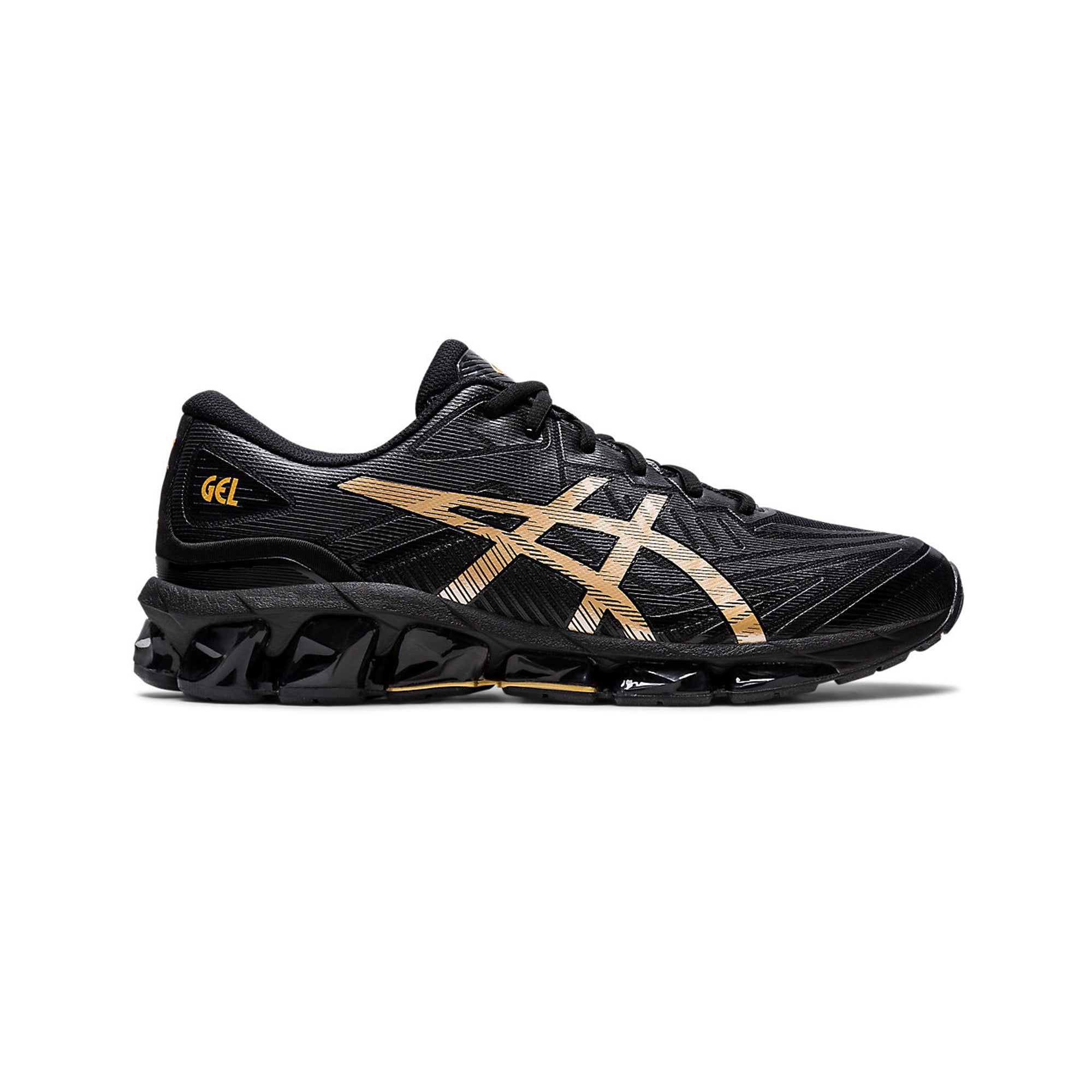 ASICS Gel Quantum 360 VII Running Shoes for Men - Black/Pure Gold - Cushioned Support for Long Distance Running & Gym Workouts