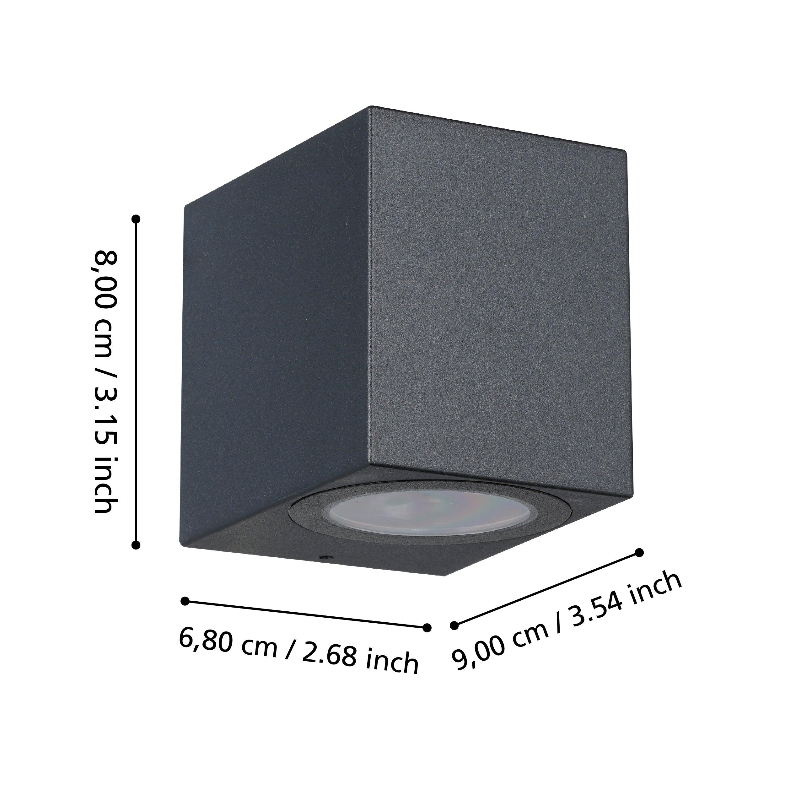 Eglo Jabaga IP44 Black Wall Light - Outdoor Waterproof Wall Sconce for Patio, Garden, Porch & Entryway Lighting
