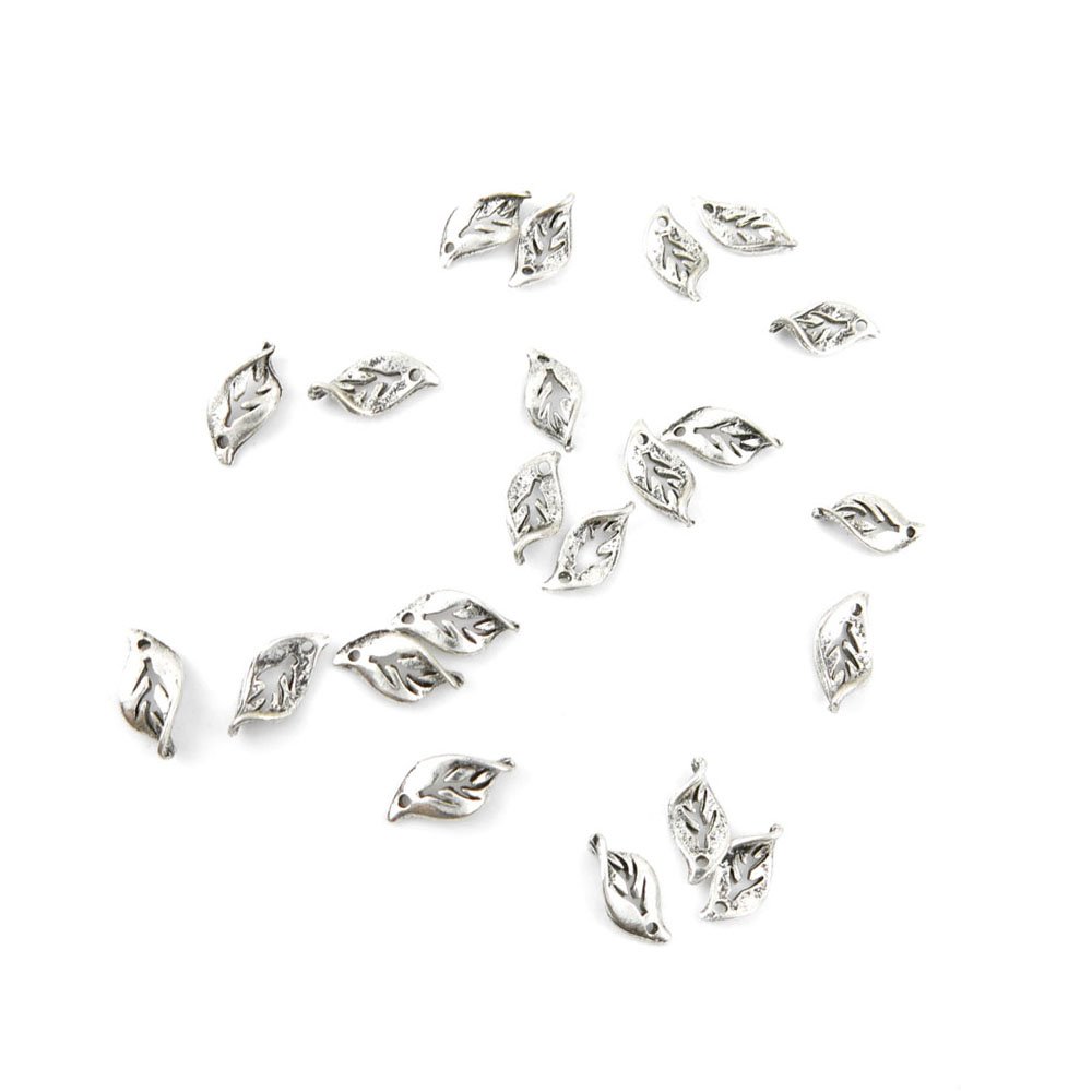 Antique Silver Tone Jewelry Charms - Bulk Wholesale Leaf Pendants for DIY Jewelry Making, Crafting, and Beading Supplies | Perfect for Necklaces, Bracelets, Earrings, and Scrapbooking Projects