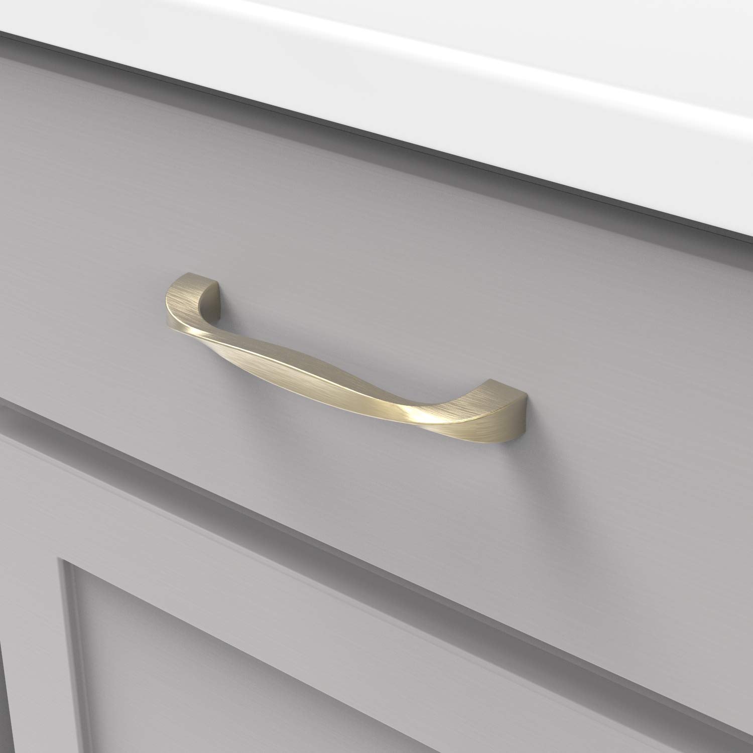 Premium 10-Pack Hickory Solid Core Kitchen Cabinet Pulls - Luxury Cabinet Handles & Drawer Hardware - 5-1/16