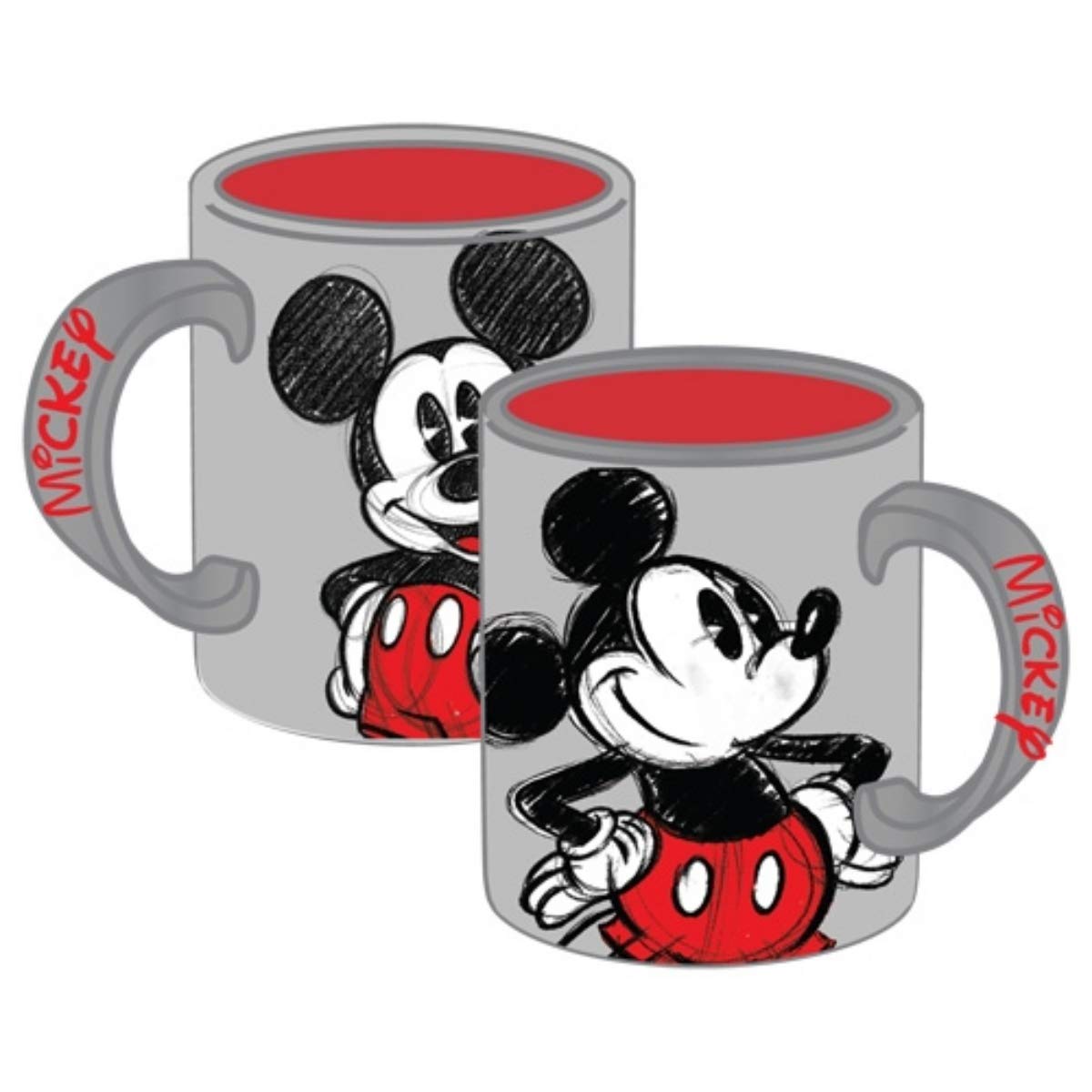 Disney Classic Mickey Mouse Ceramic Coffee Mug - 14 oz White Tea Cup with Handle, Perfect for Hot Drinks, Office Use & Gift Giving