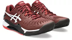 ASICS Men's Gel Resolution 9 Clay Court Tennis Shoes - Antique Red/White | High-Performance Padel & Clay Court Sneakers for Men | Perfect for Competitive Play & Training