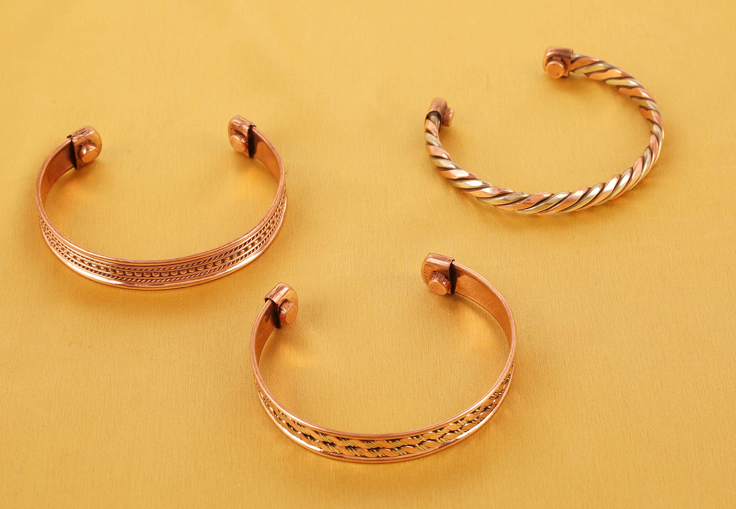 Touchstone Tibetan Style Copper Bracelet - Hand Forged Solid High Gauge Copper Cuff Jewelry for Women & Men - Multiple Design Options - Perfect for Yoga, Meditation & Spiritual Healing