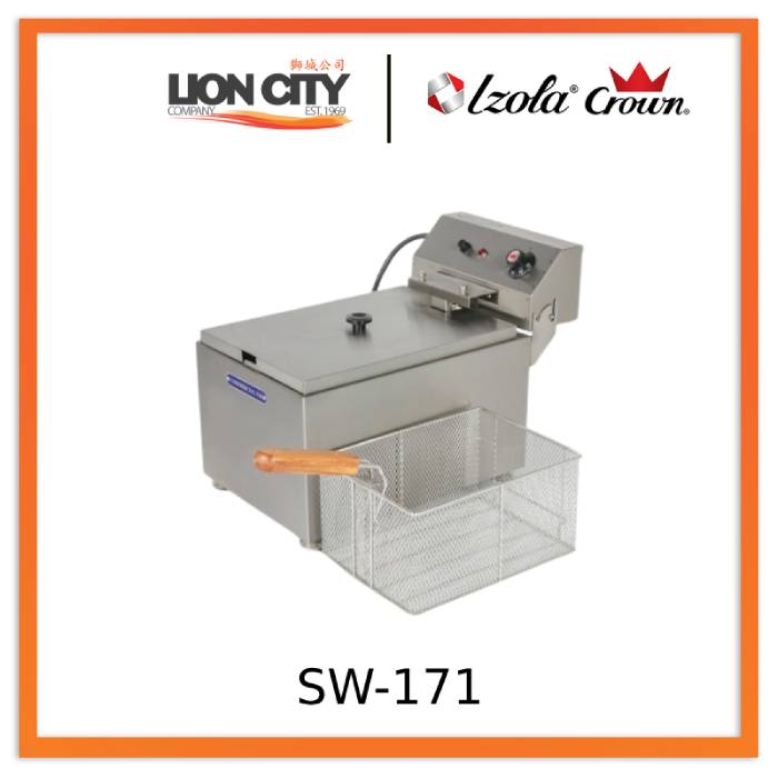 Crown SW 171 6L Stainless Steel Electric Deep Fryer for Home Kitchen - Perfect for Frying Chicken, French Fries, and Donuts
