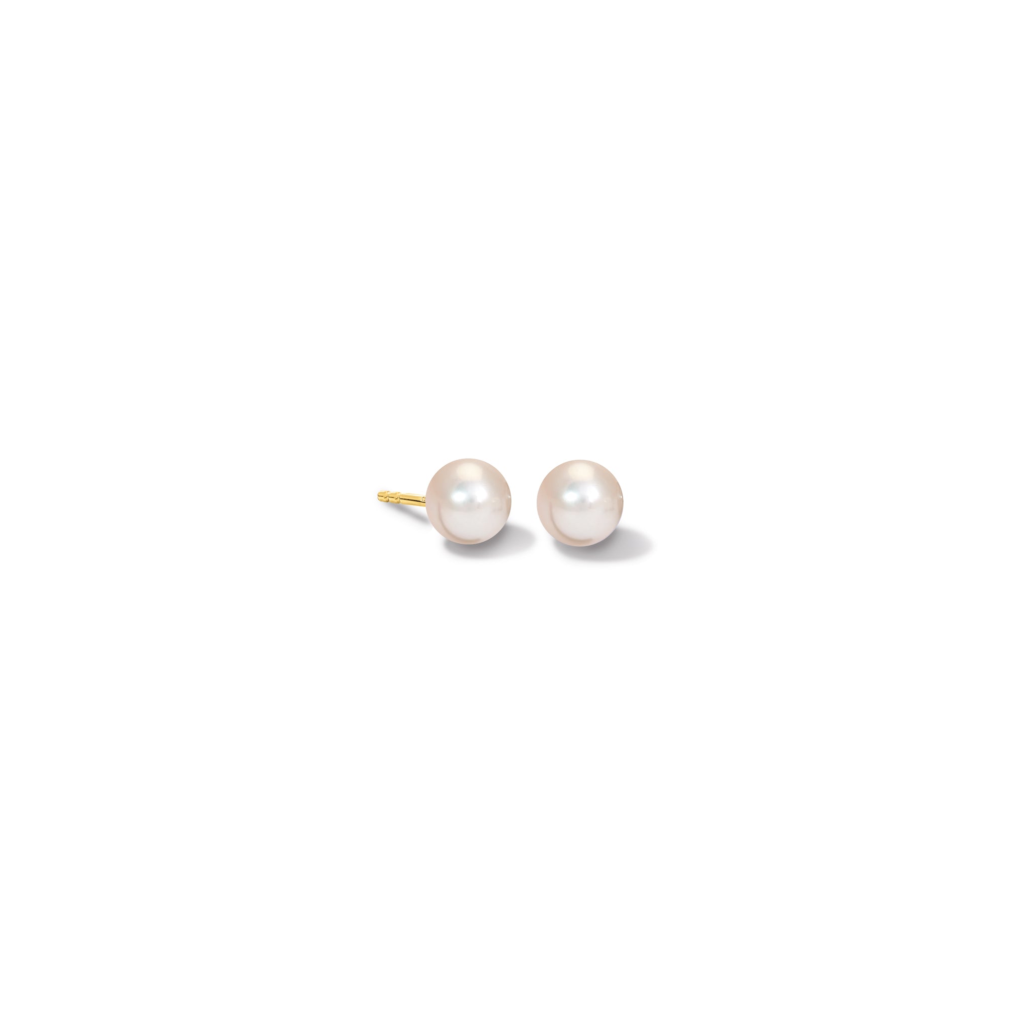 Constanza 7mm Yellow Gold Pearl Stud Earrings for Women - Elegant & Timeless Jewelry for Everyday Wear, Parties & Special Occasions