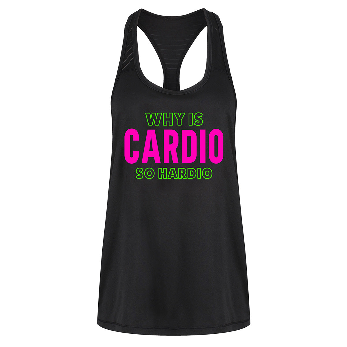 Cardio So Hardio Mesh Racerback Workout Vest - Breathable Running Tank Top for Women - Gym & Yoga Activewear