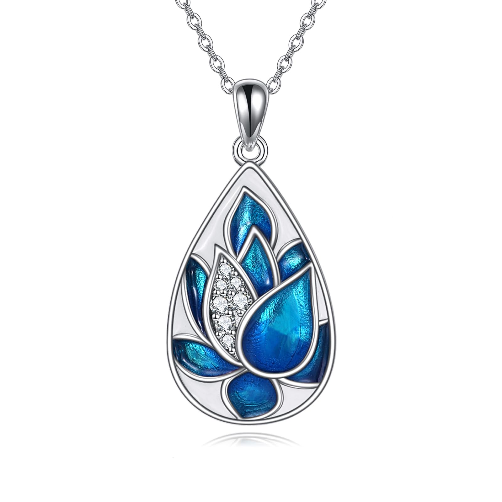 POPLYKE 925 Sterling Silver Sunflower Hummingbird Bee Necklace - Elegant Filigree Teardrop Pendant Jewelry for Women | Perfect Birthday Gift, Anniversary Present & Everyday Wear