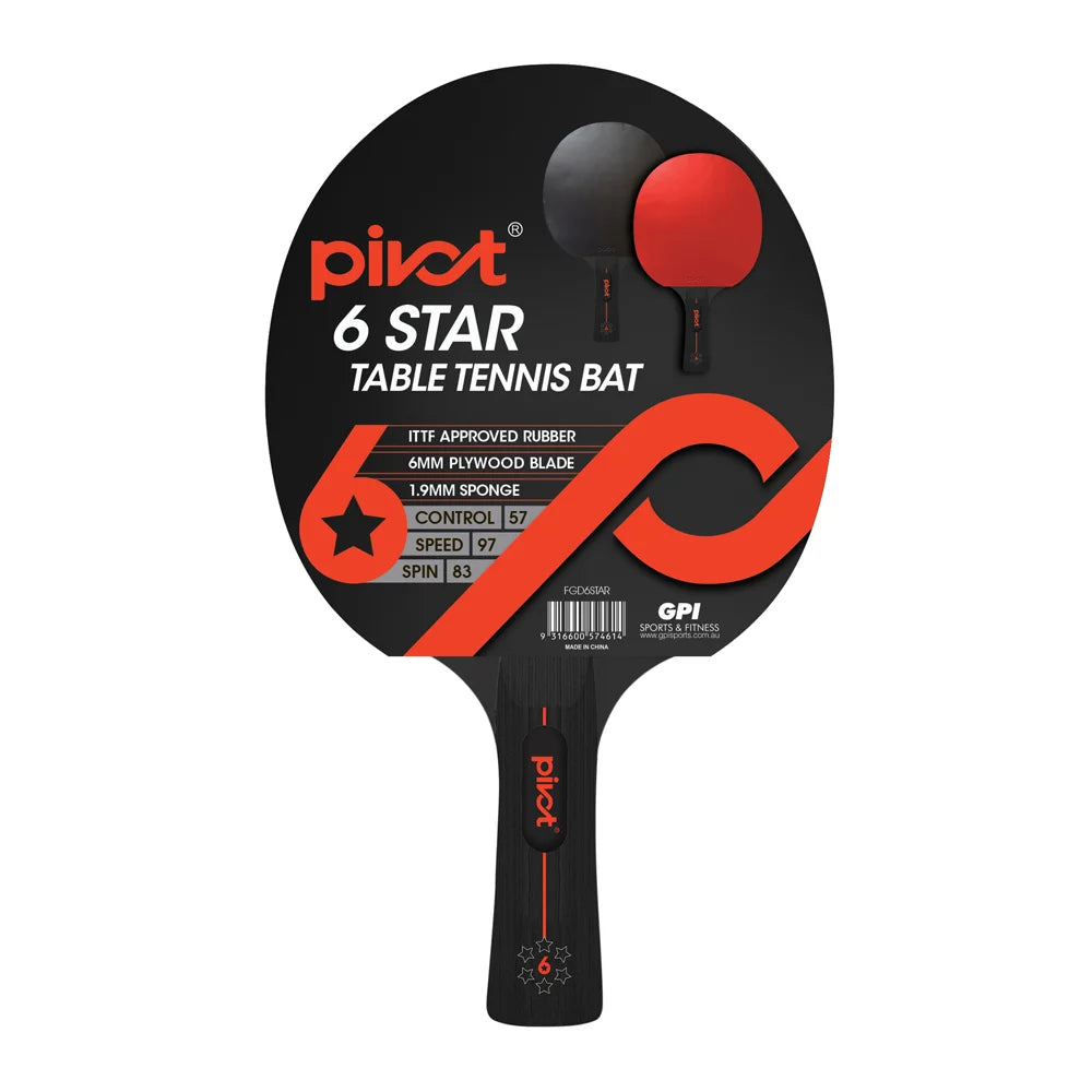 PIVOT FGD6STAR 6-Star Table Tennis Racket - Professional Ping Pong Paddle for Tournament Play & Recreational Games