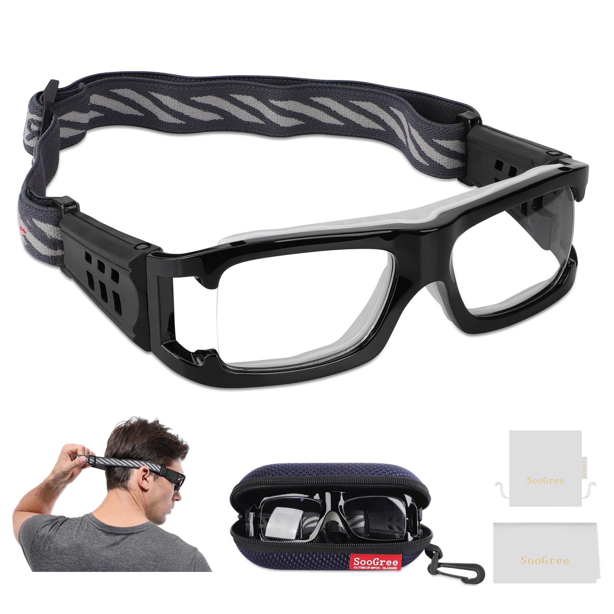 Best Sports Goggles for Men - Protective Safety Glasses for Basketball, Football & Impact Sports - Adjustable Shock-Resistant Eyewear for Active Lifestyles (Perfect for Indoor/Outdoor Games & Training)